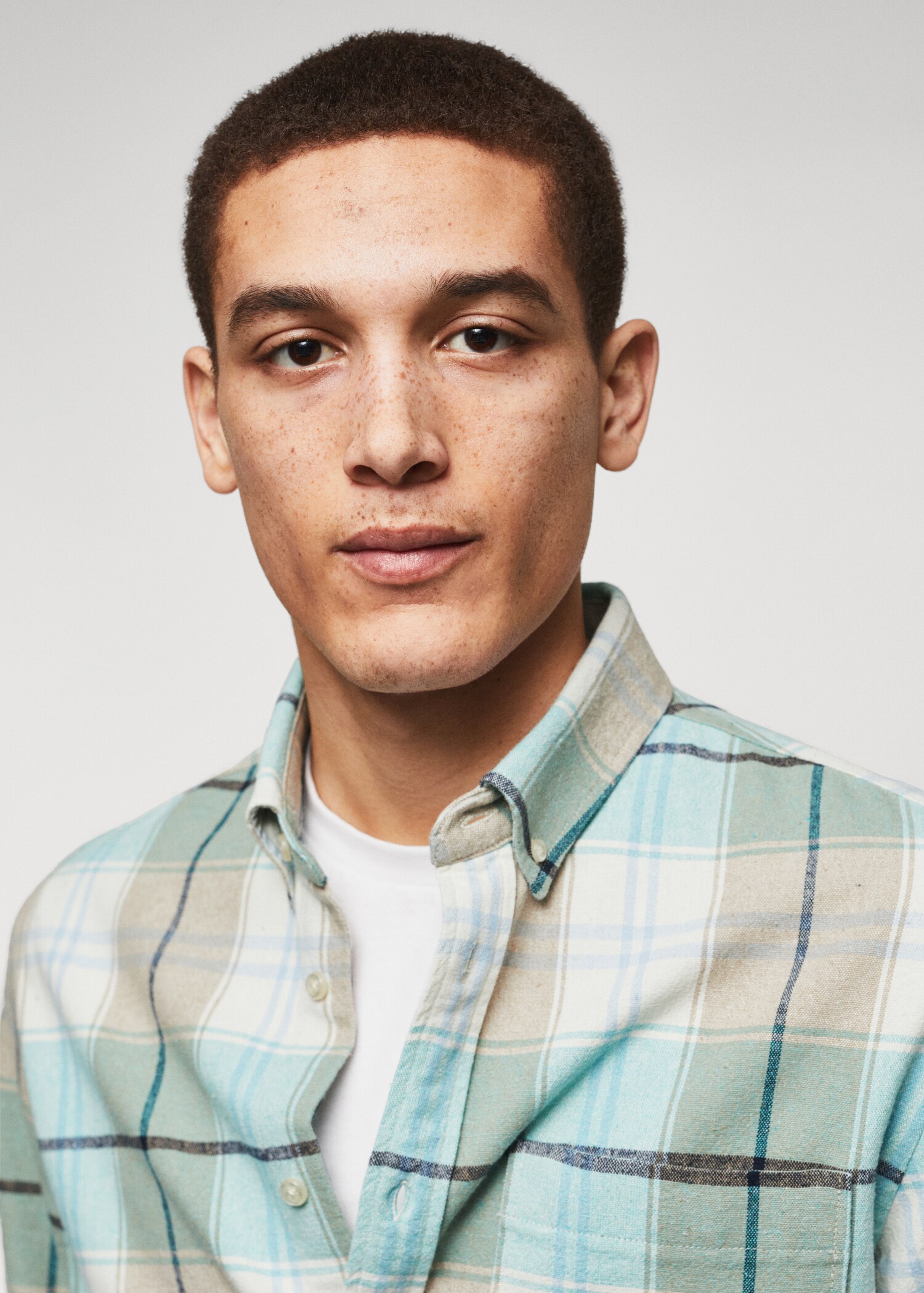 Regular fit check cotton shirt - Details of the article 1