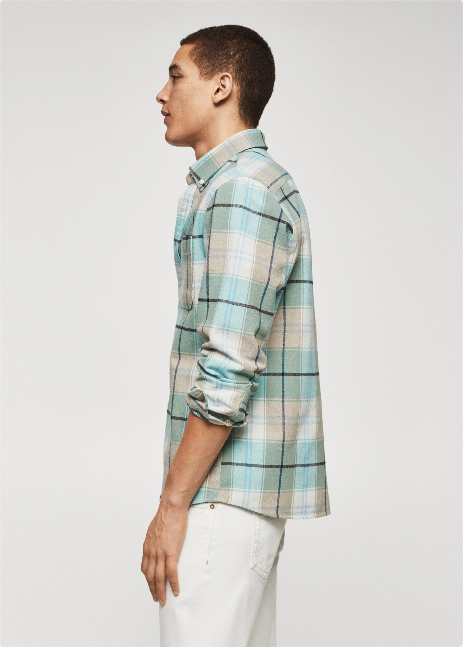 Regular fit check cotton shirt - Details of the article 4
