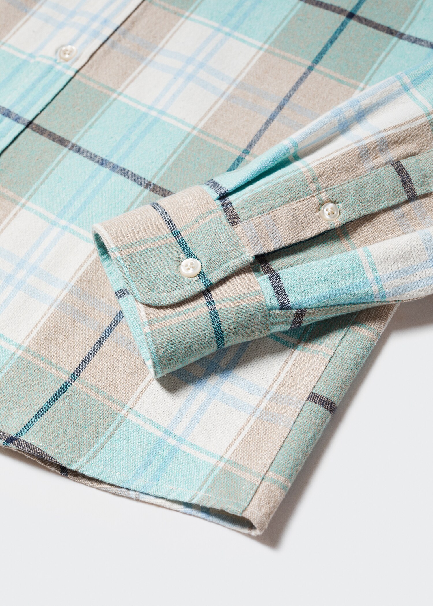 Regular fit check cotton shirt - Details of the article 8