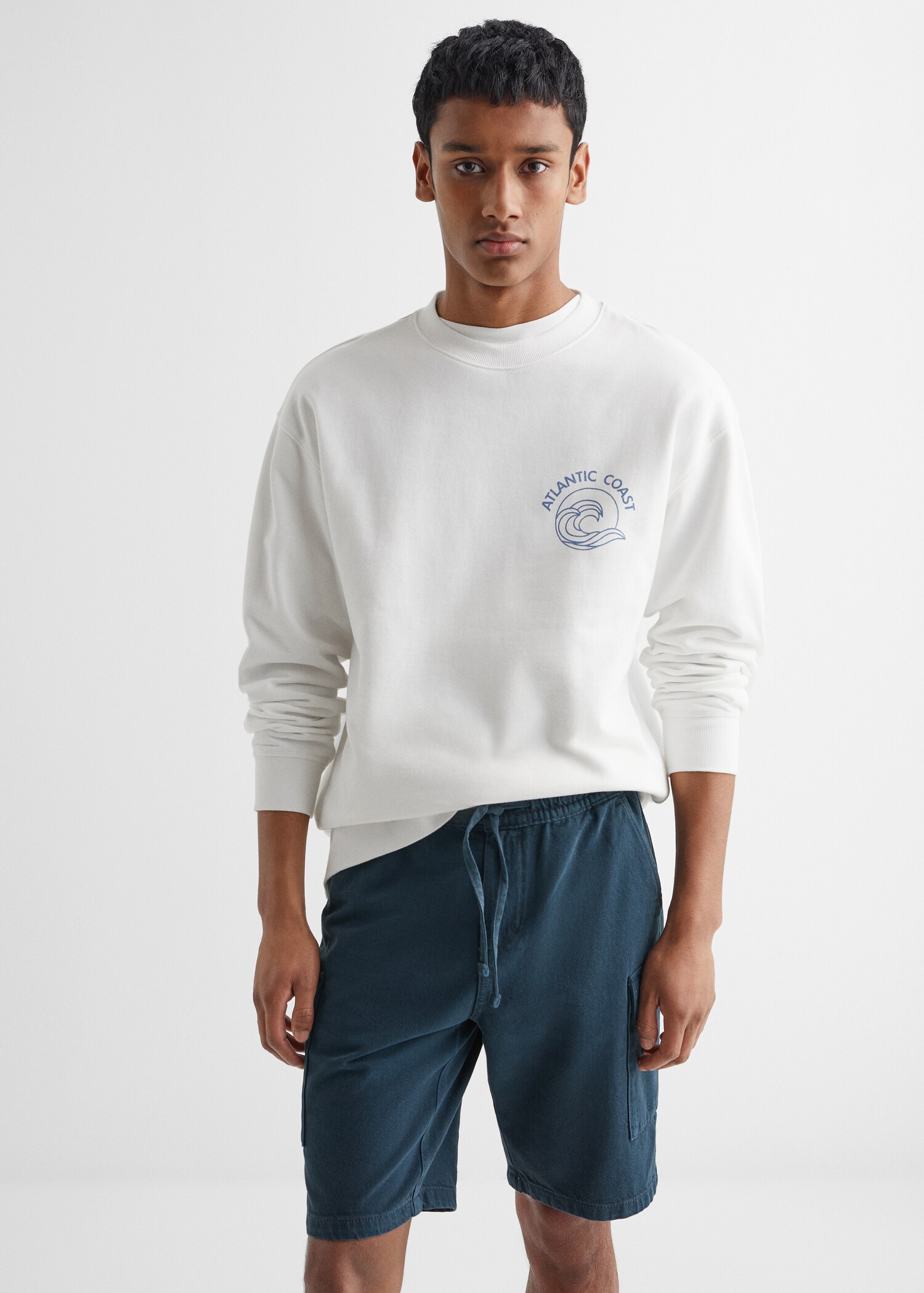 Sweat-shirt coton imprimé - Plan moyen