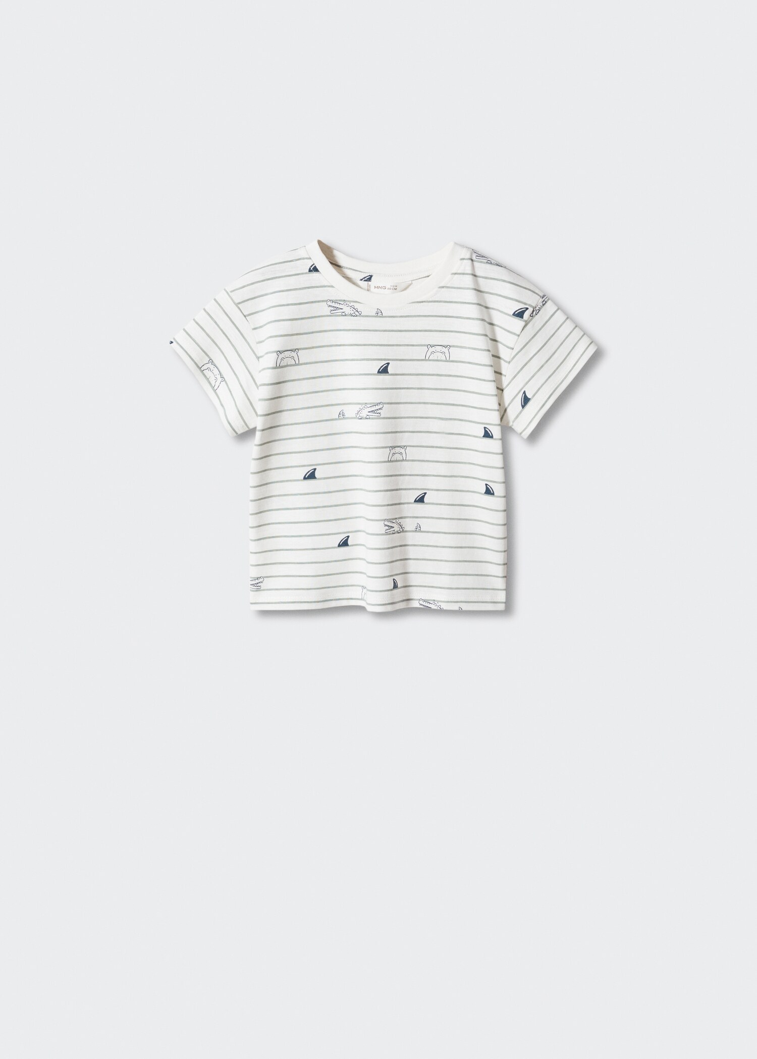 Striped t-shirt with drawing - Article without model