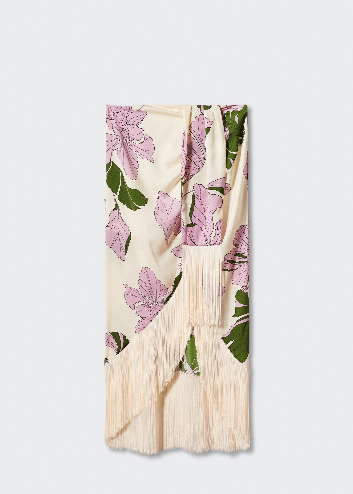 Fringed asymmetrical skirt - Article without model