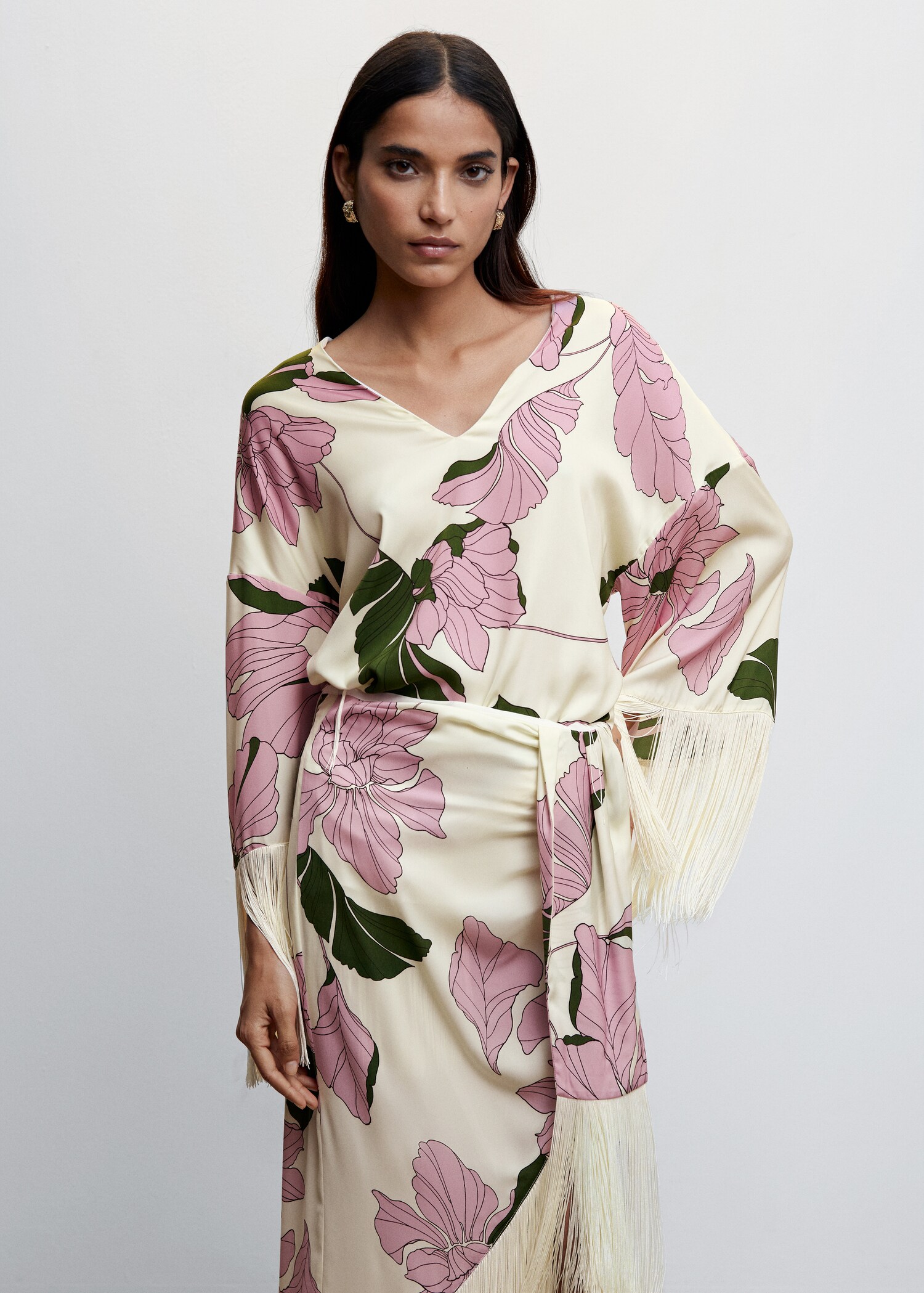 Fringed asymmetrical skirt - Details of the article 1