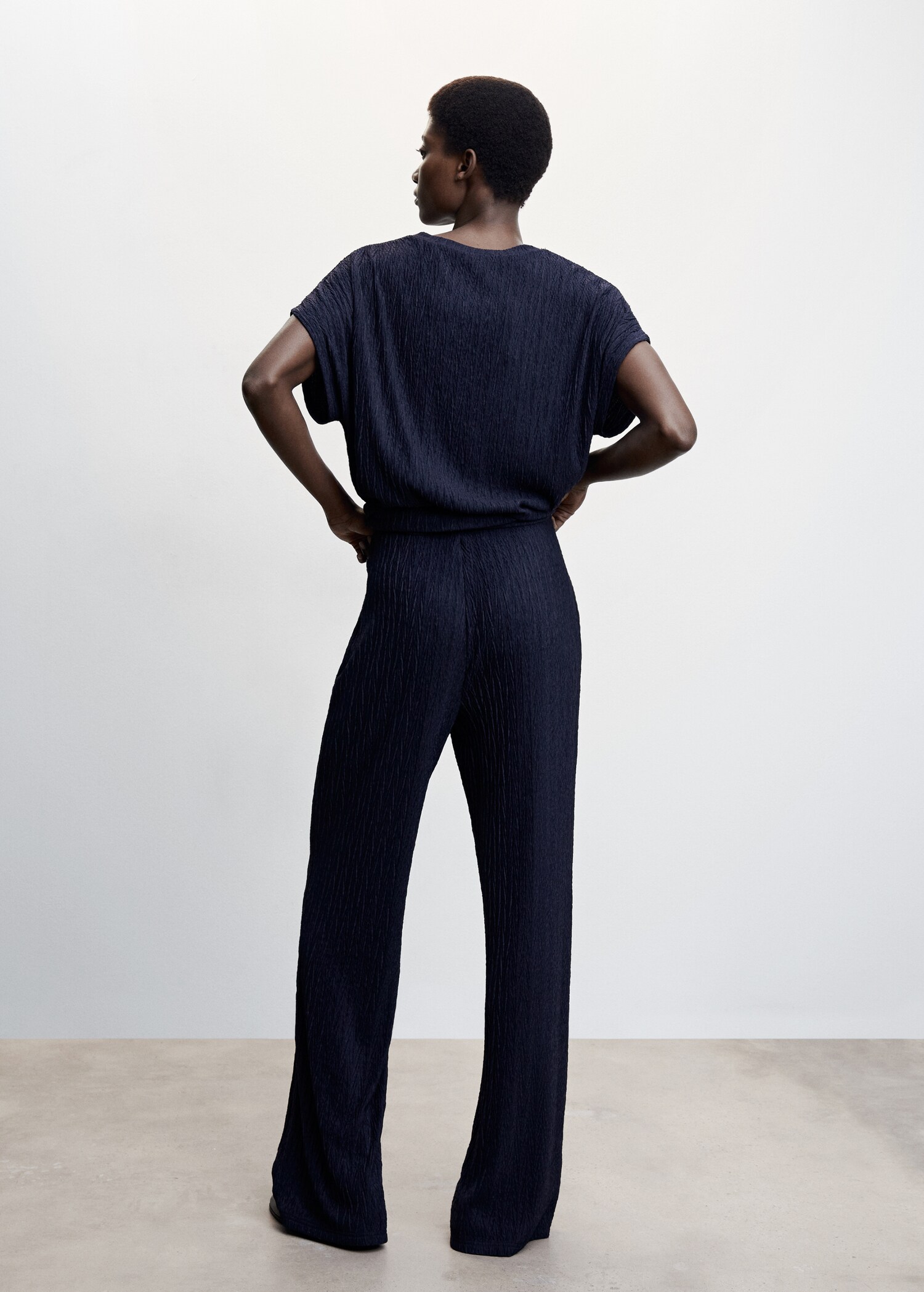 Textured palazzo trousers - Reverse of the article