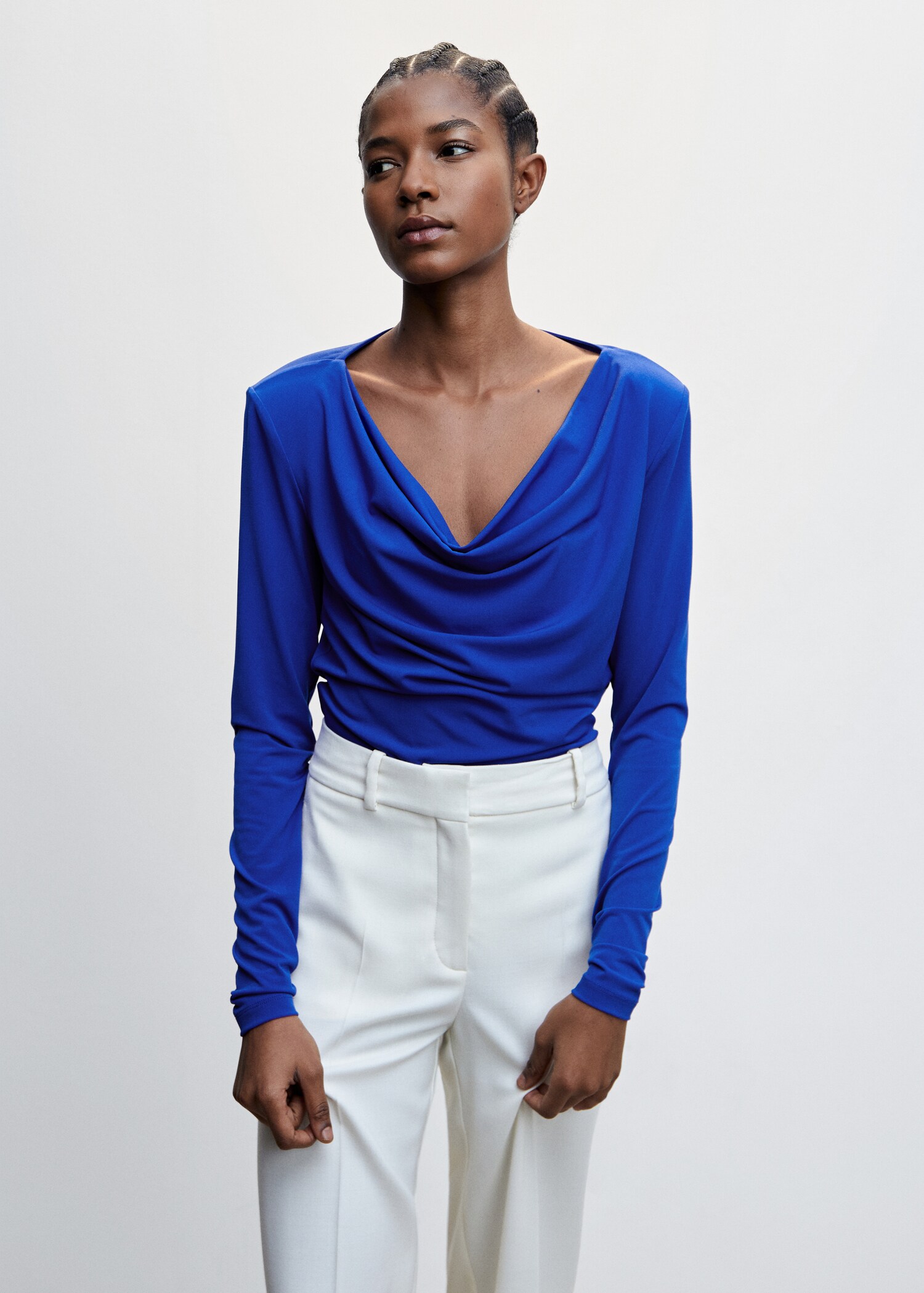 Draped neckline T-shirt - Medium plane