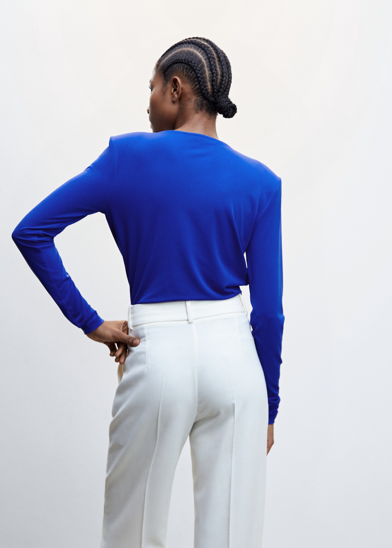 Draped neckline T-shirt - Reverse of the article