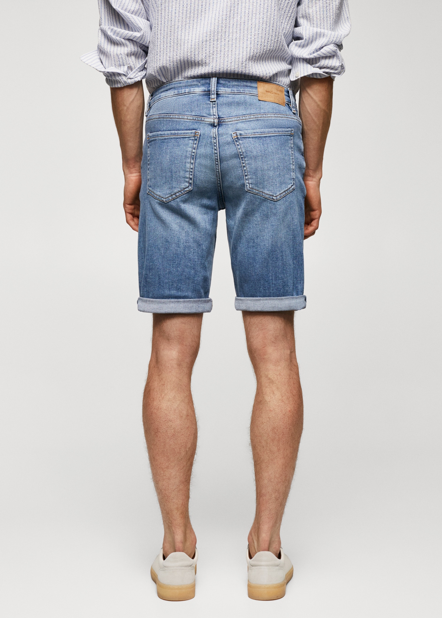 Slim-fit denim bermuda shorts Men MANGO Georgia - Main Image