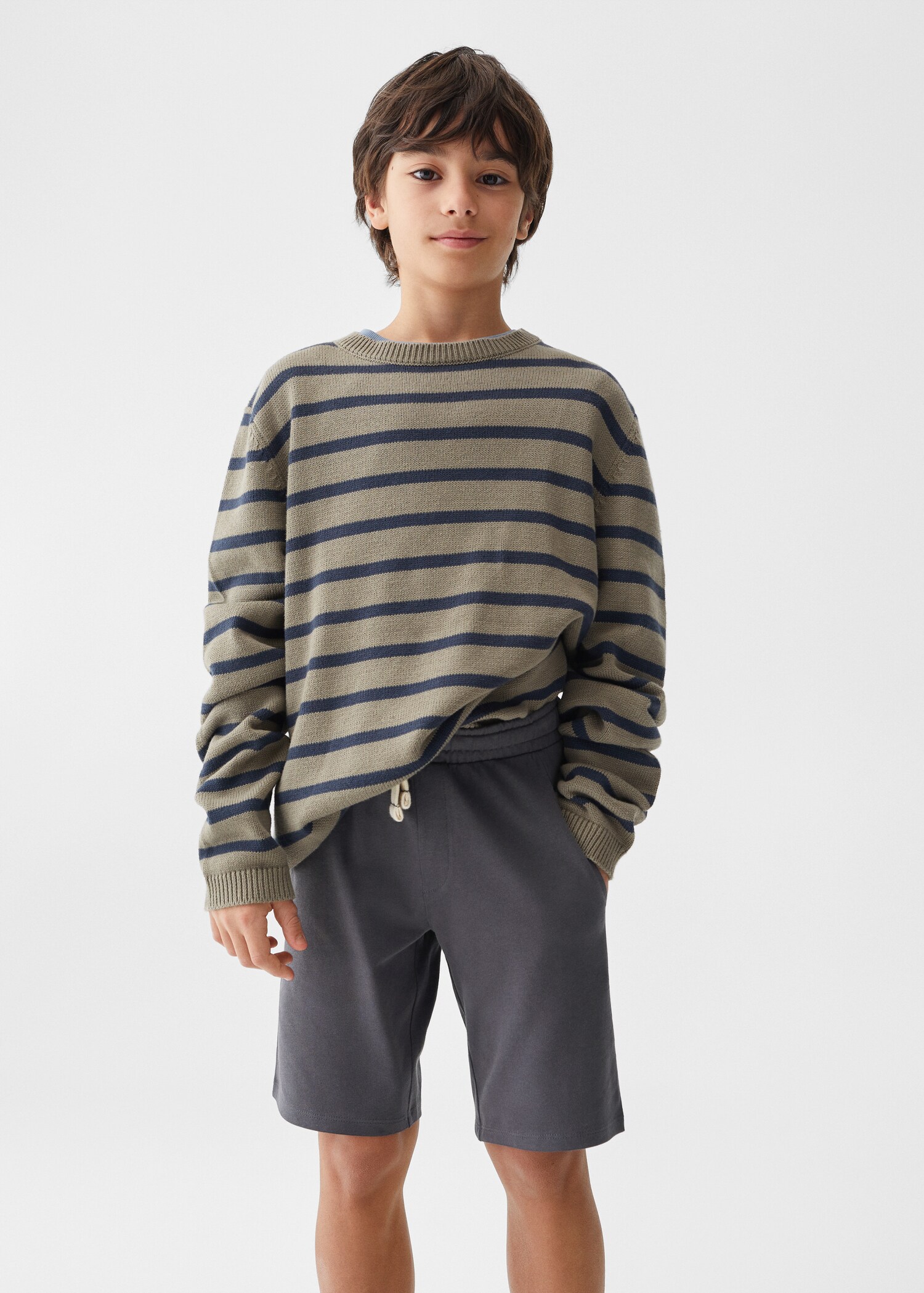 Elastic waist Bermuda shorts - Medium plane
