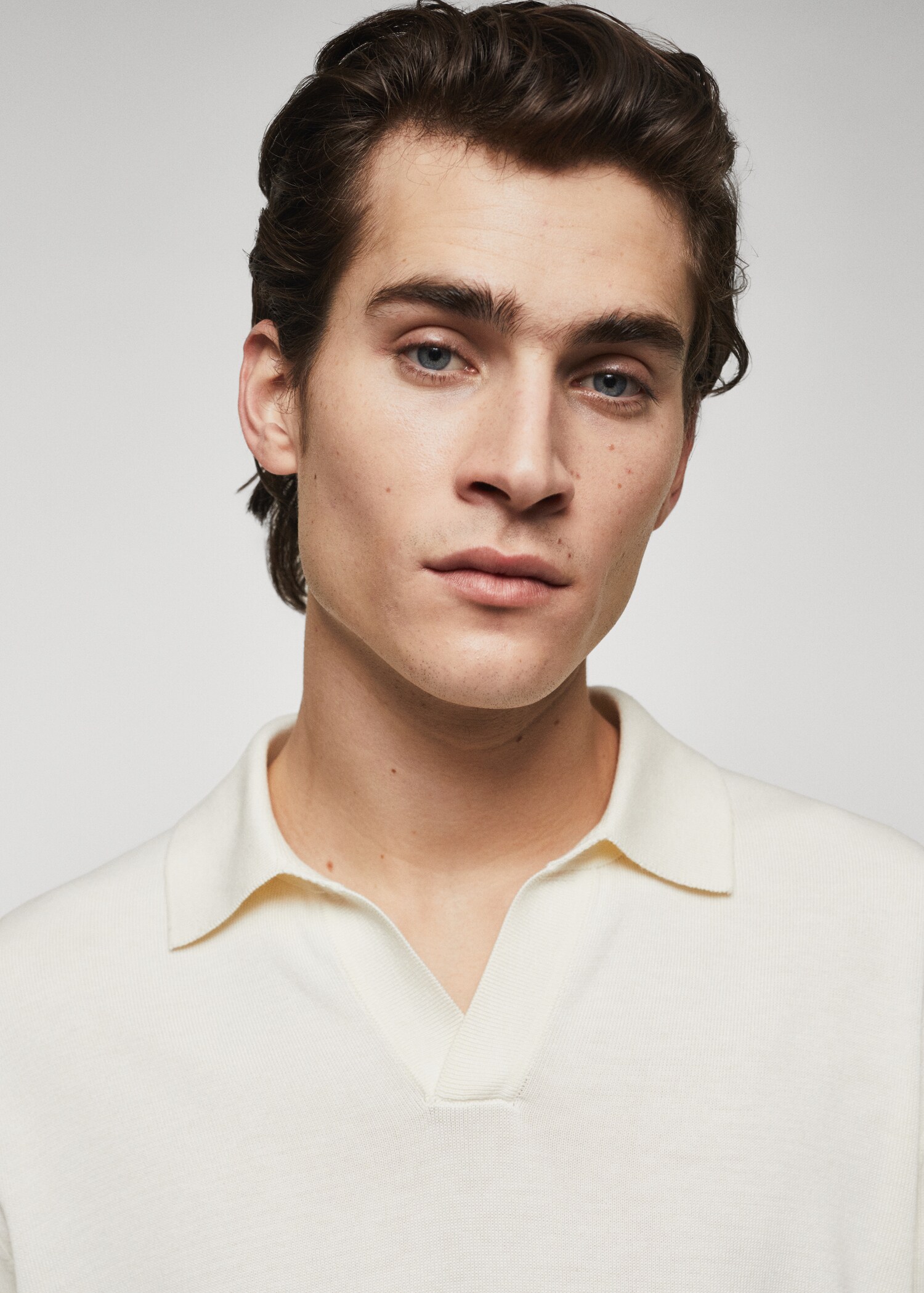 Long-sleeve knitted polo shirt - Details of the article 1
