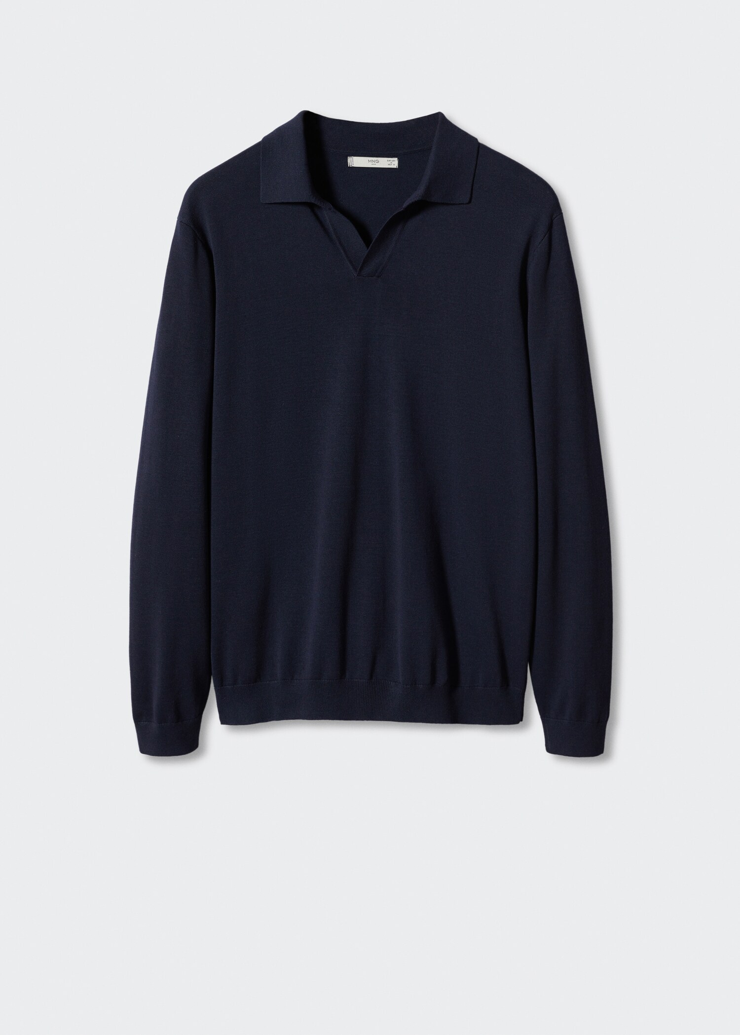 Long-sleeve knitted polo shirt - Article without model