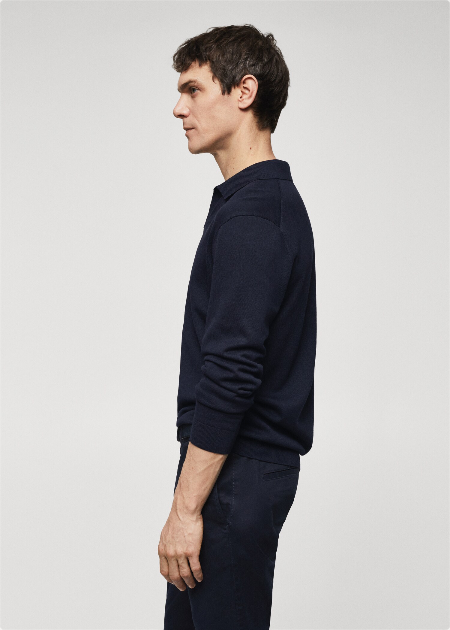 Long-sleeve knitted polo shirt - Details of the article 2
