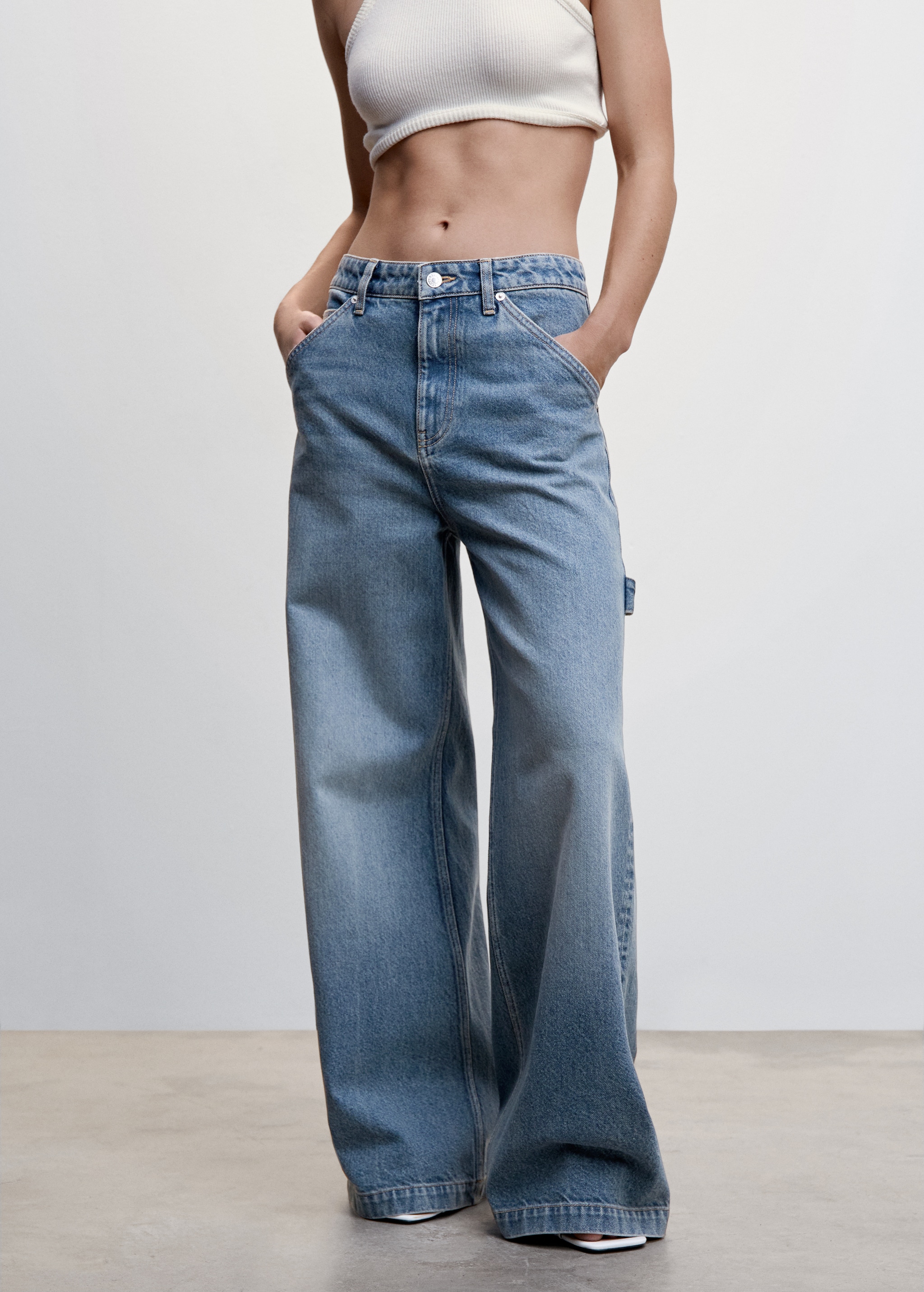 Wide Leg Pantalones De Tiro Largo Para Mujer Jeans Wideleg Tiro Bajo