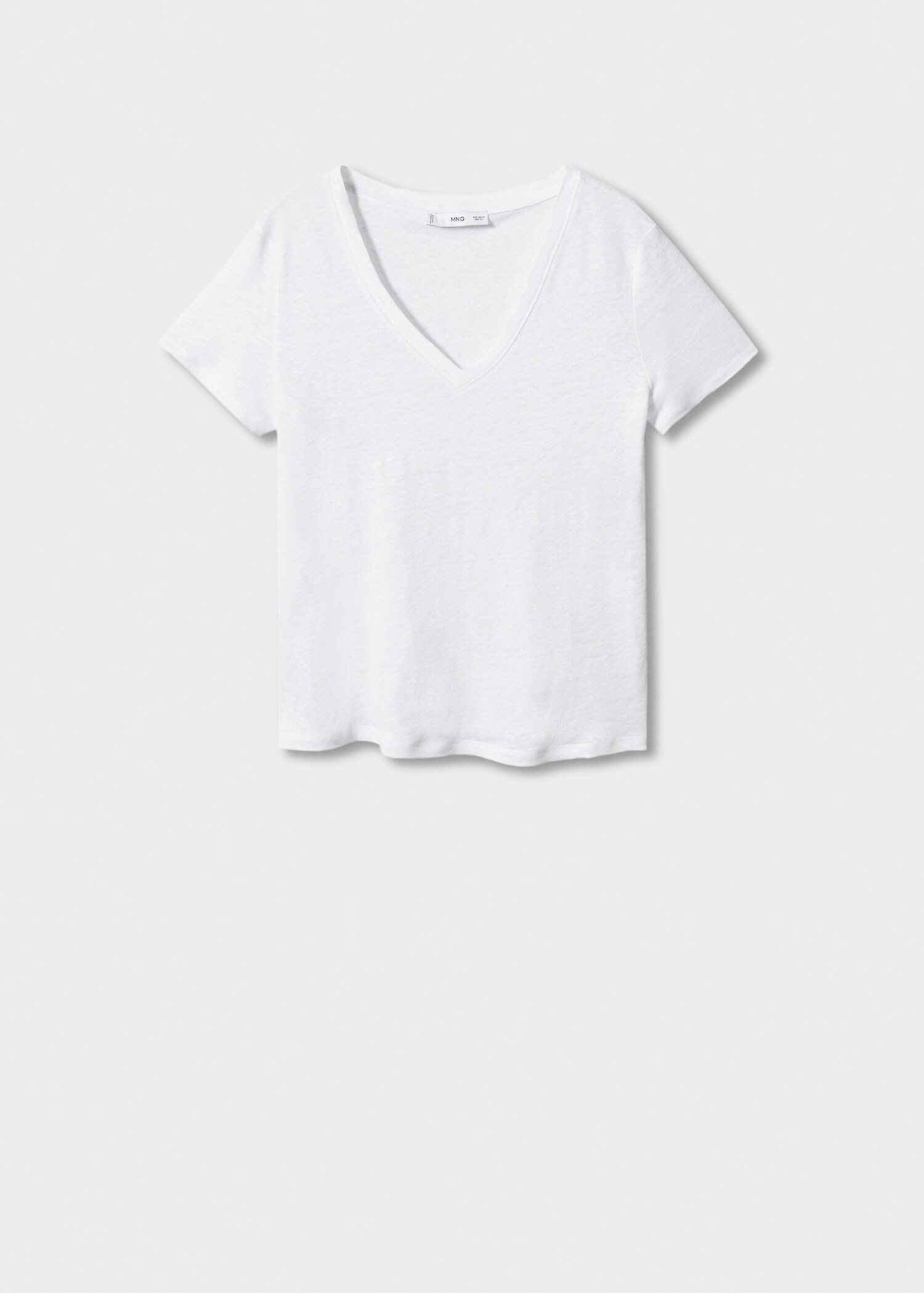 V-neck linen t-shirt - Article without model