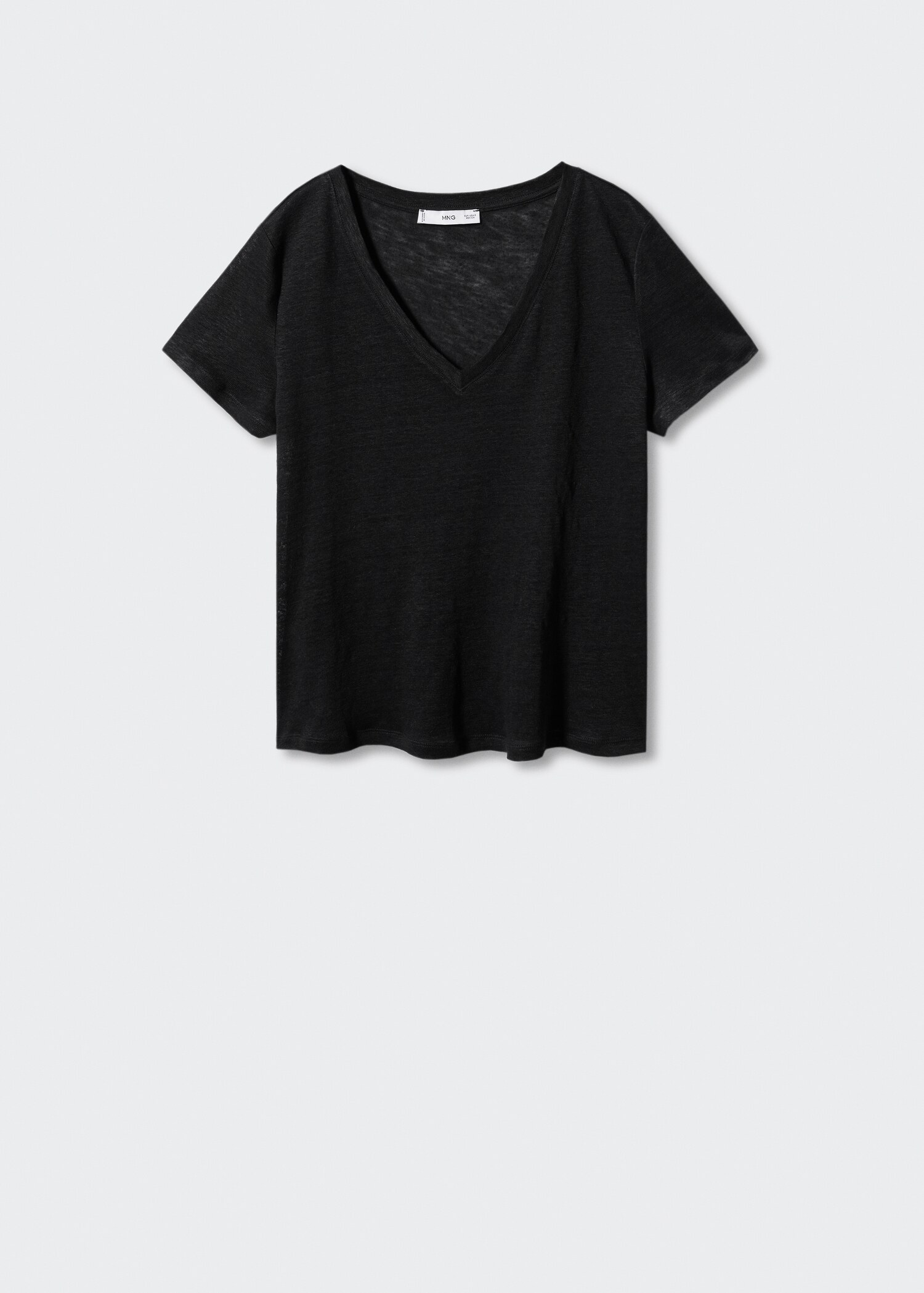 V-neck linen t-shirt - Article without model