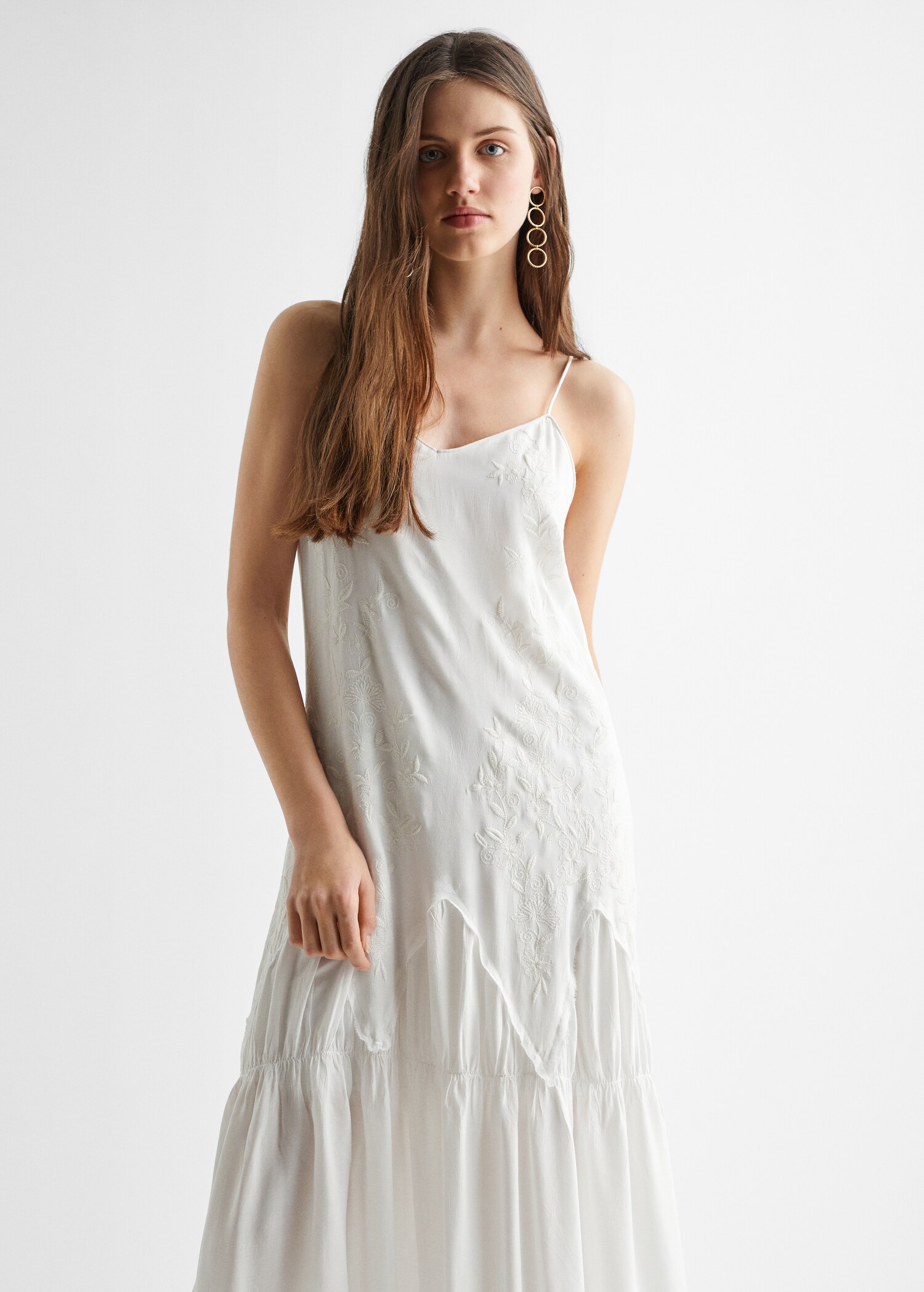 Embroidered long dress - Medium plane