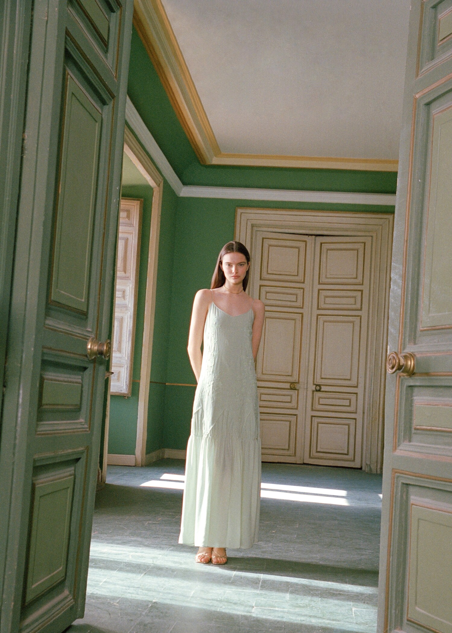 Embroidered long dress - Details of the article 5