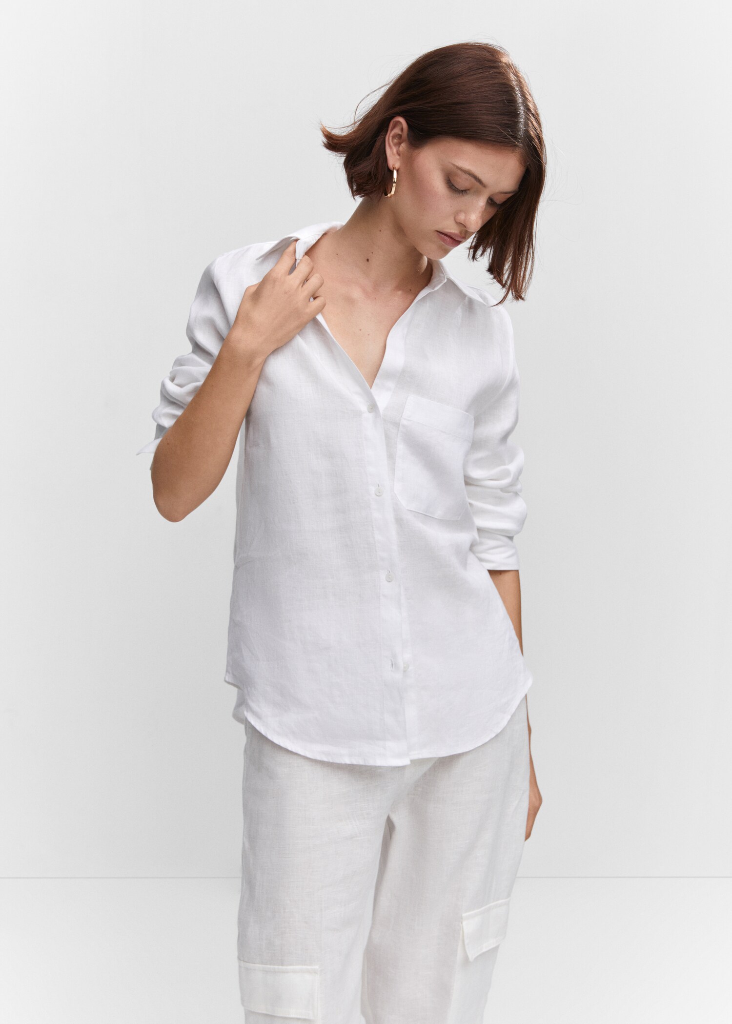 Pocket linen shirt - Medium plane
