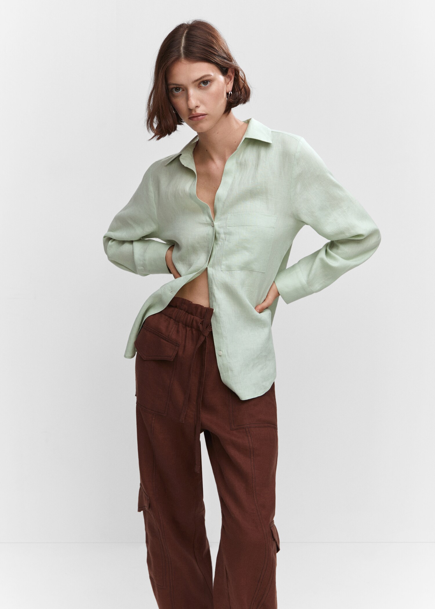 Pocket linen shirt - Medium plane