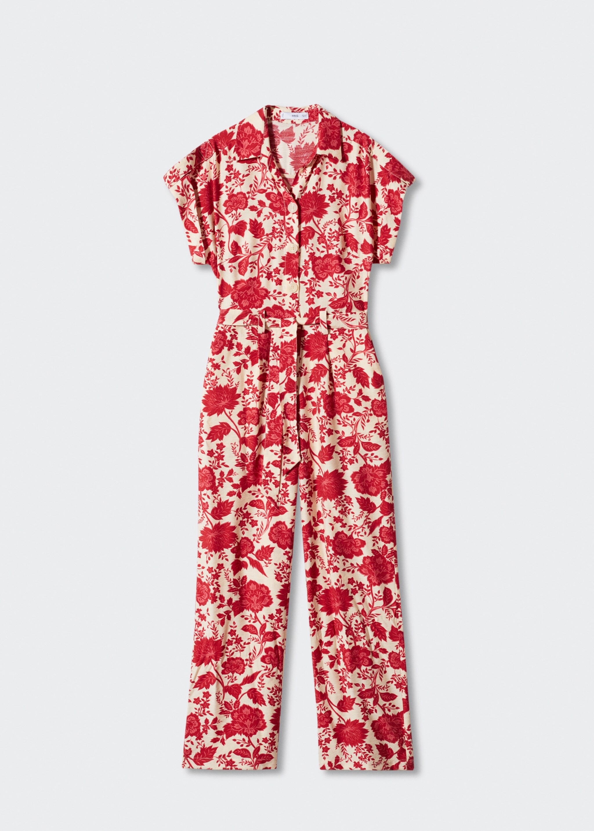Long printed jumpsuit - Article without model, Ecru. Ref: 47047116-00.
