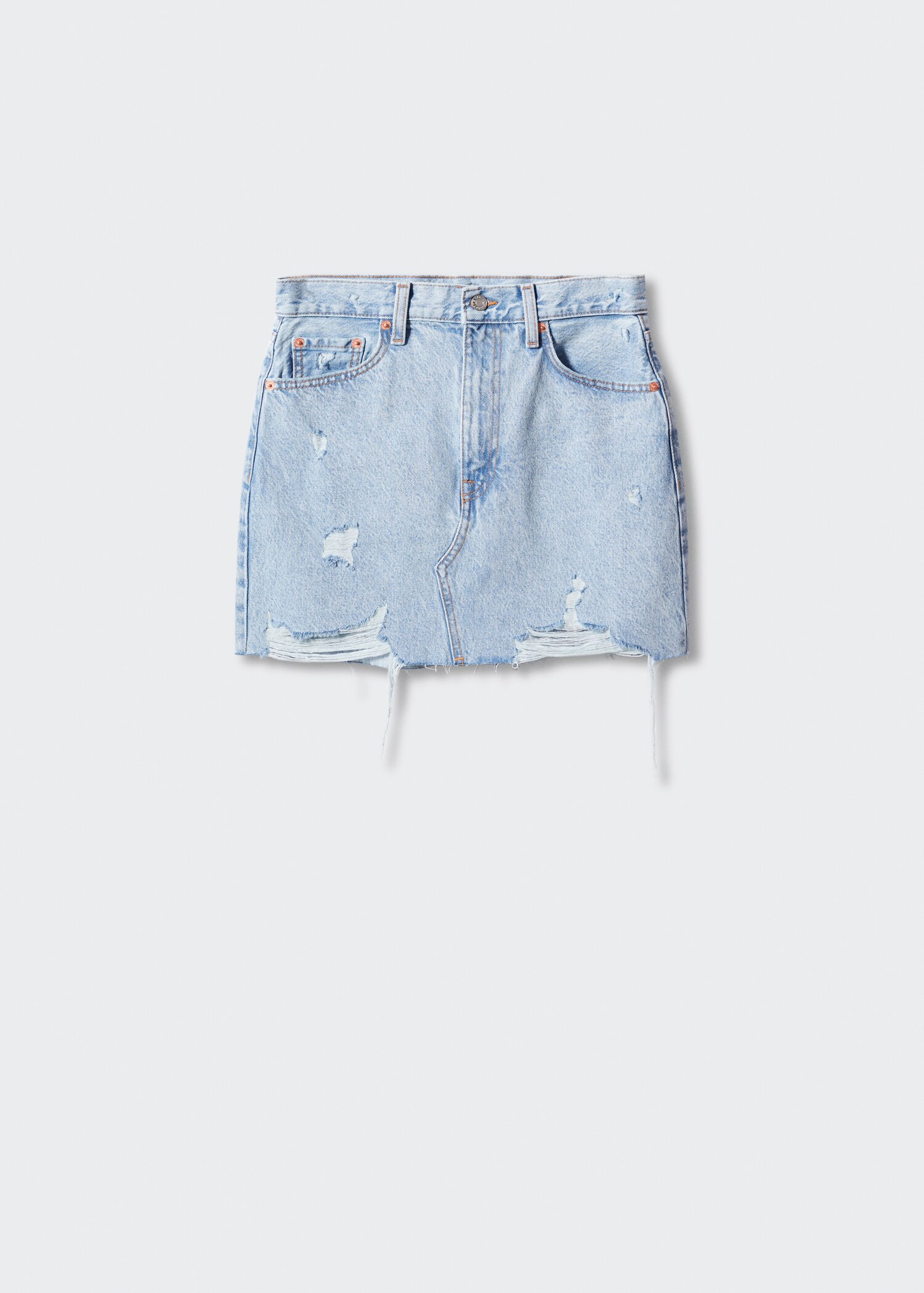 Φούστα μίνι denim ξεφτισμένο στρίφωμα - Προϊόν χωρίς μοντέλο