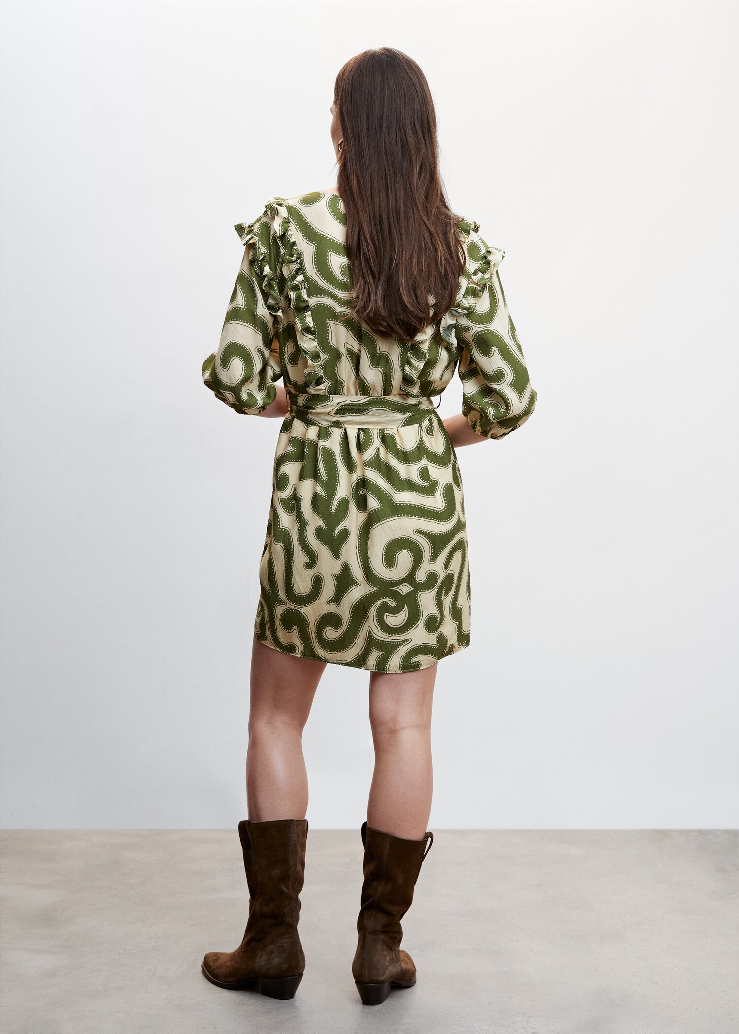 Vestido estampado volantes - Reverso del artículo