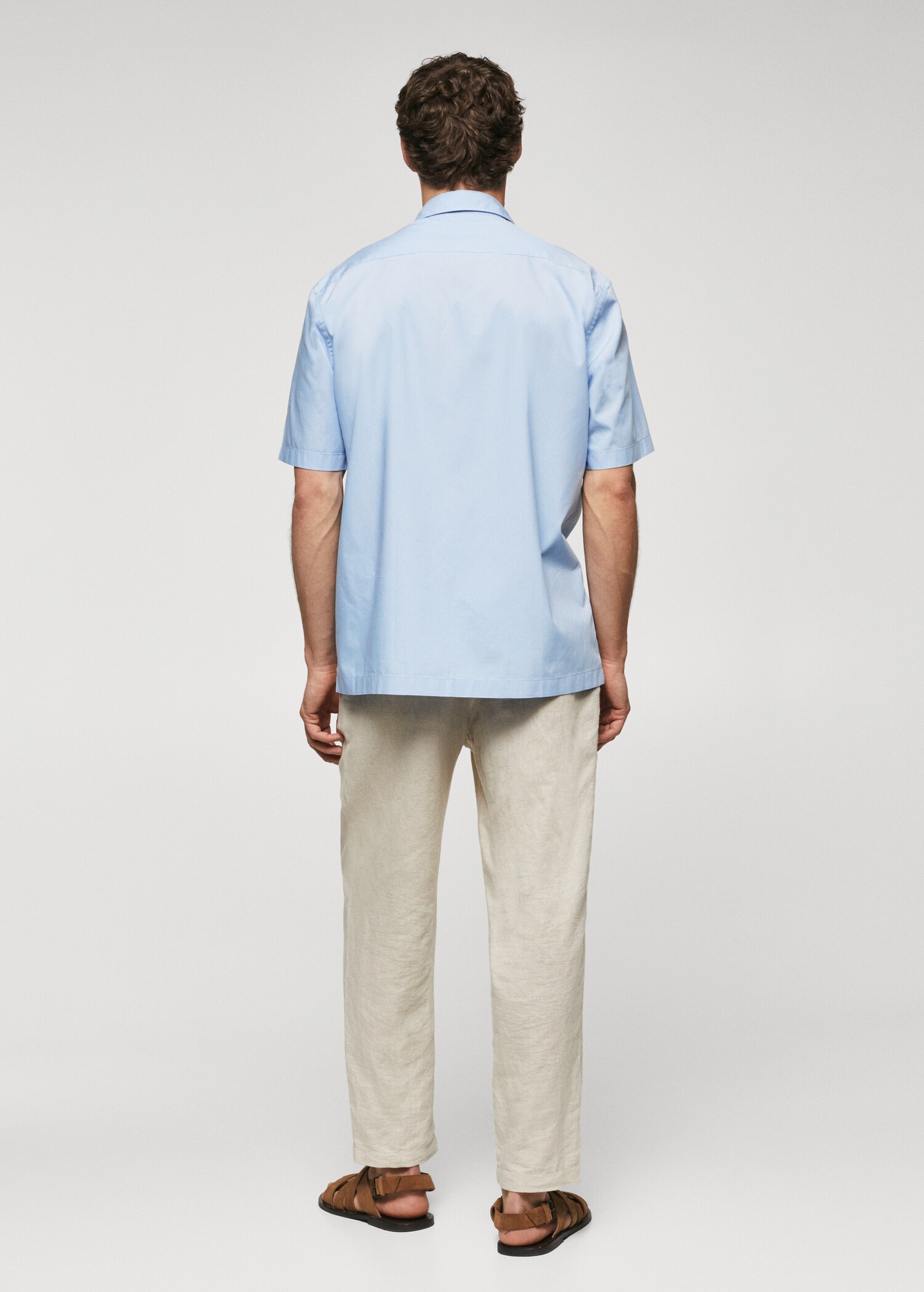 Regular-fit cotton short-sleeved shirt - Reverse of the article