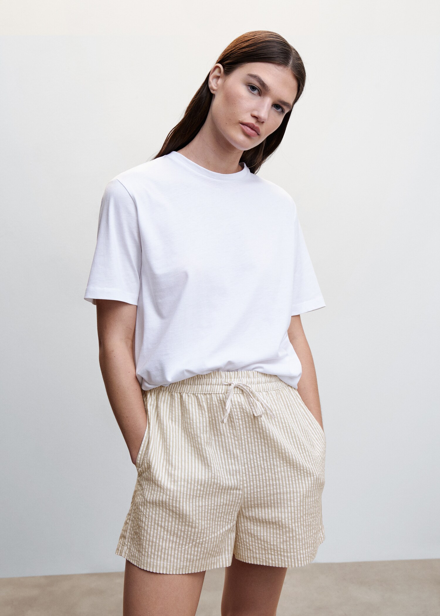 Striped cotton short pajamas - Medium plane