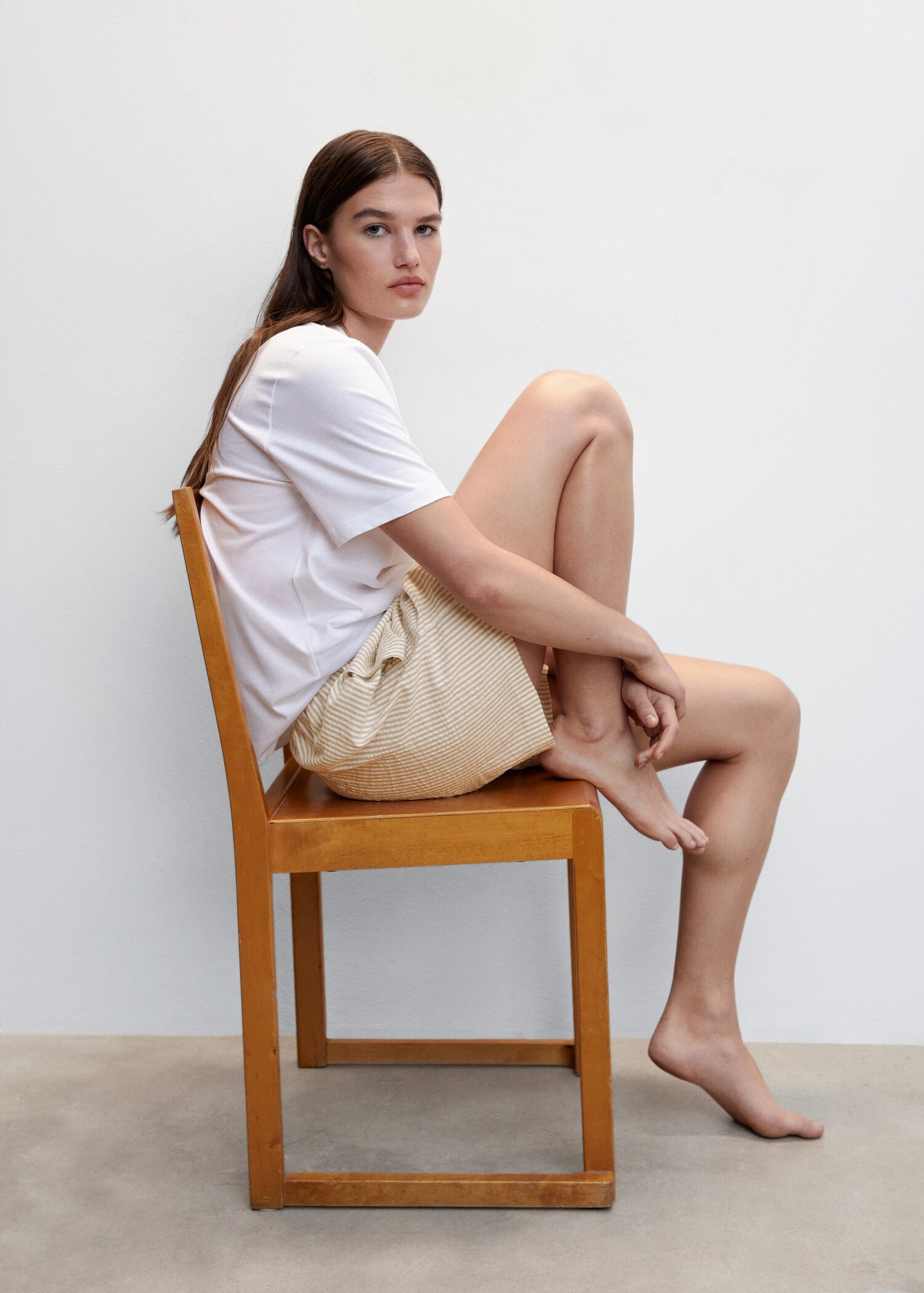 Striped cotton short pajamas - Details of the article 2