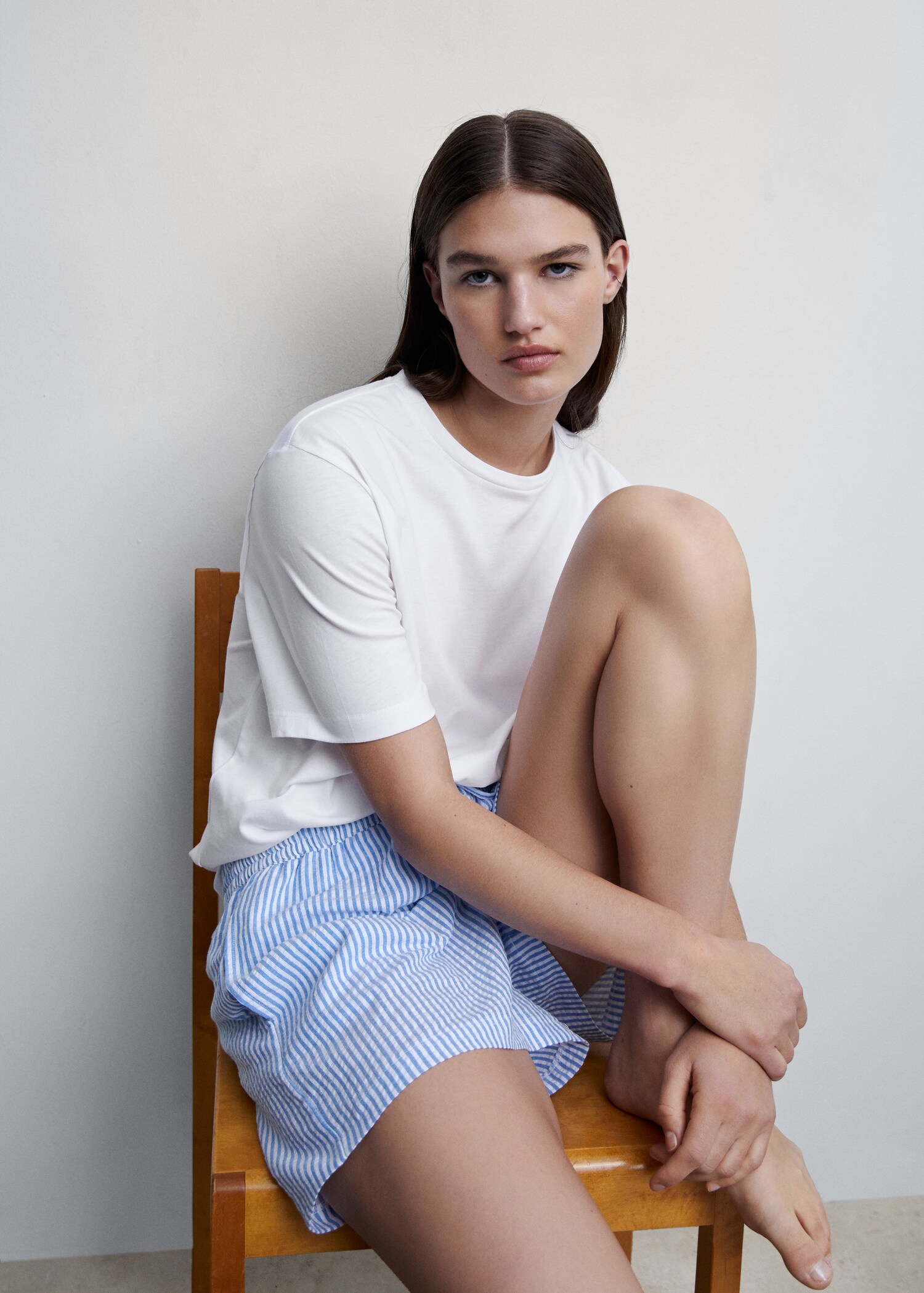 Striped cotton short pajamas - Details of the article 2
