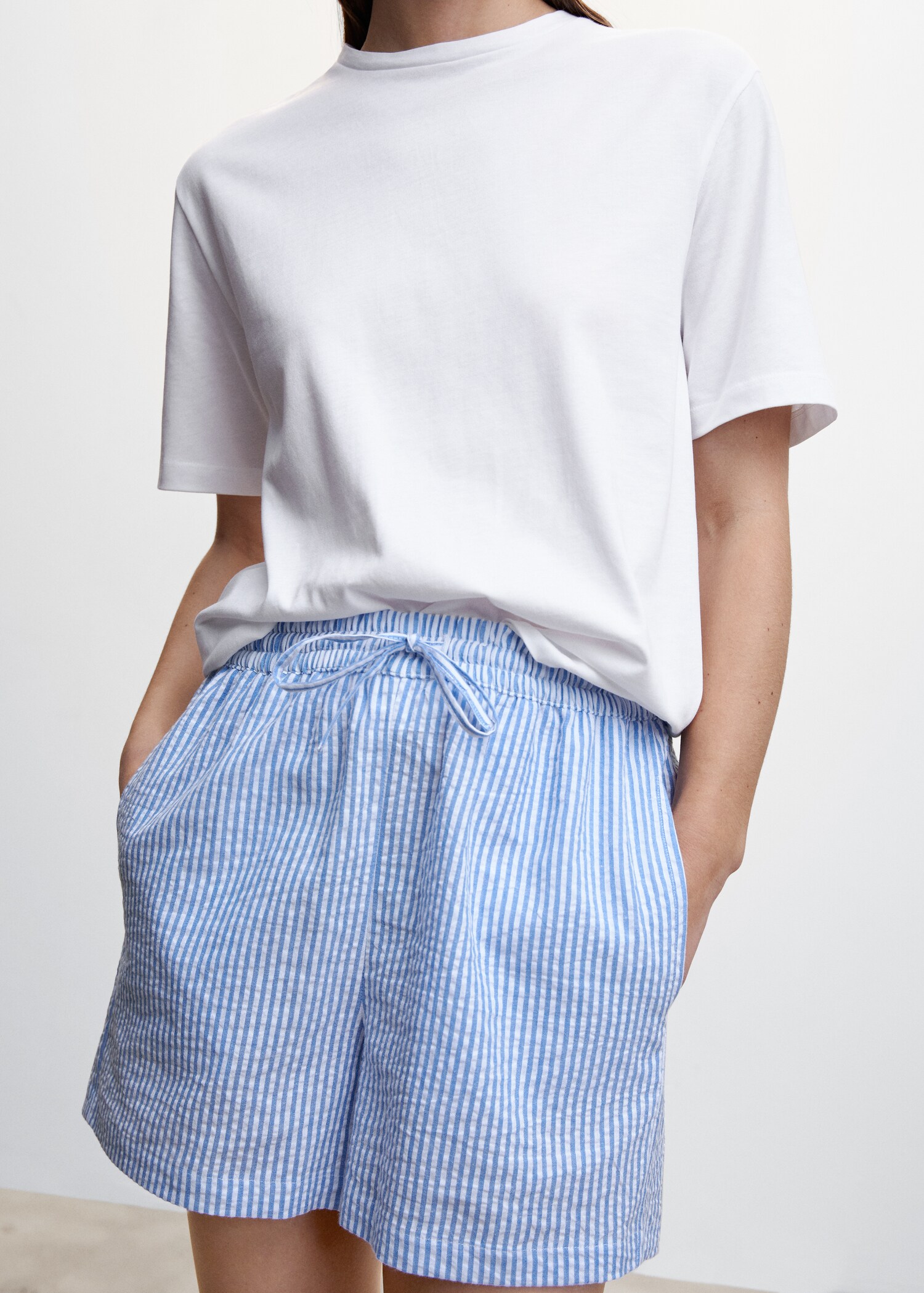 Striped cotton short pajamas - Details of the article 6