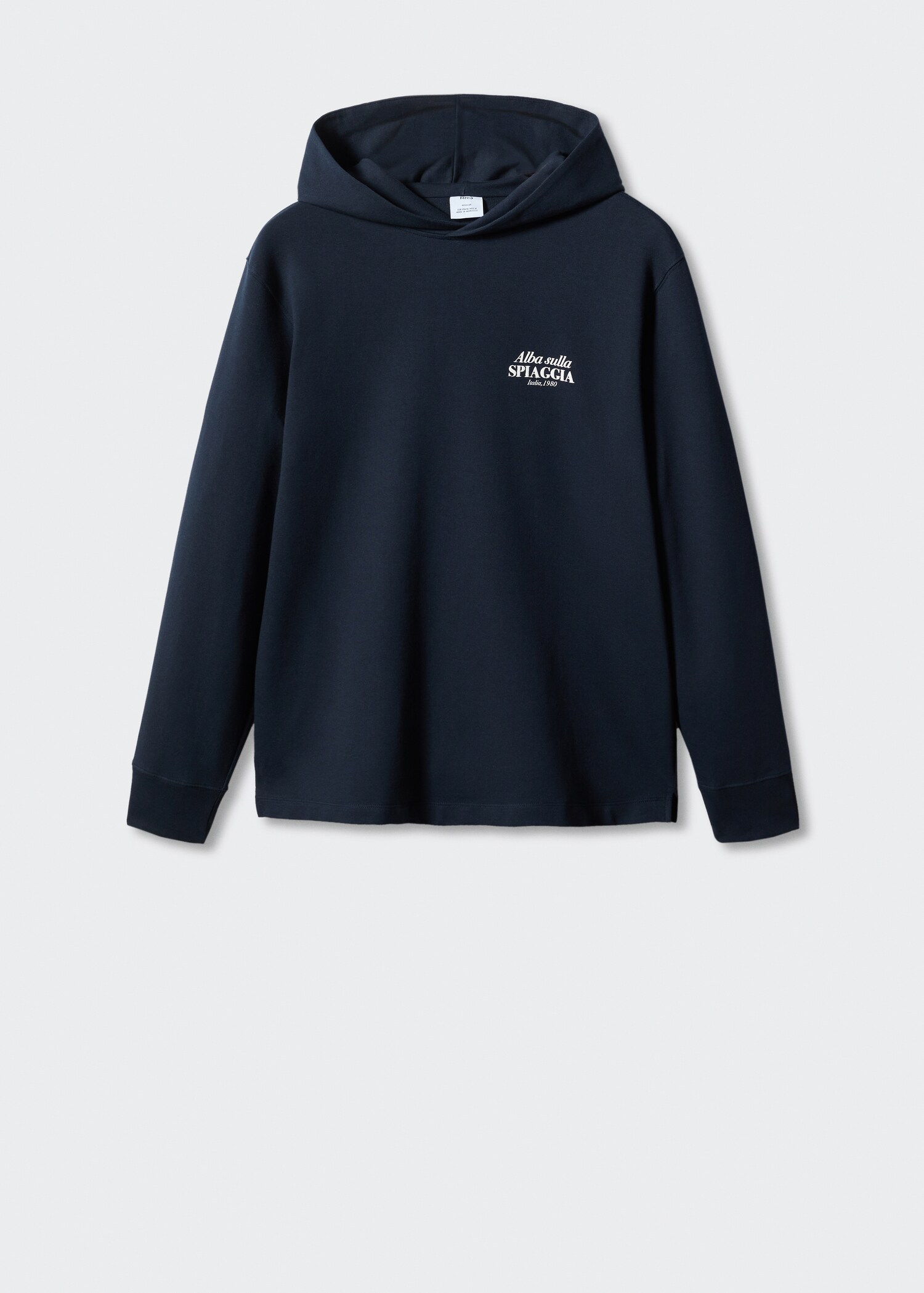 Sweatshirt bertudung dengan teks - Barang tanpa model