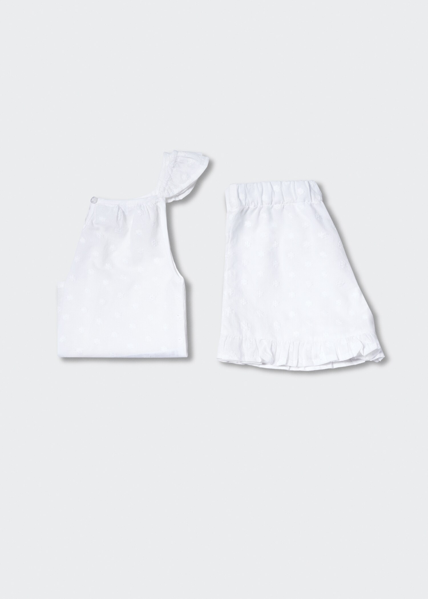 Pijama din bumbac cu flori - Articol fără model
