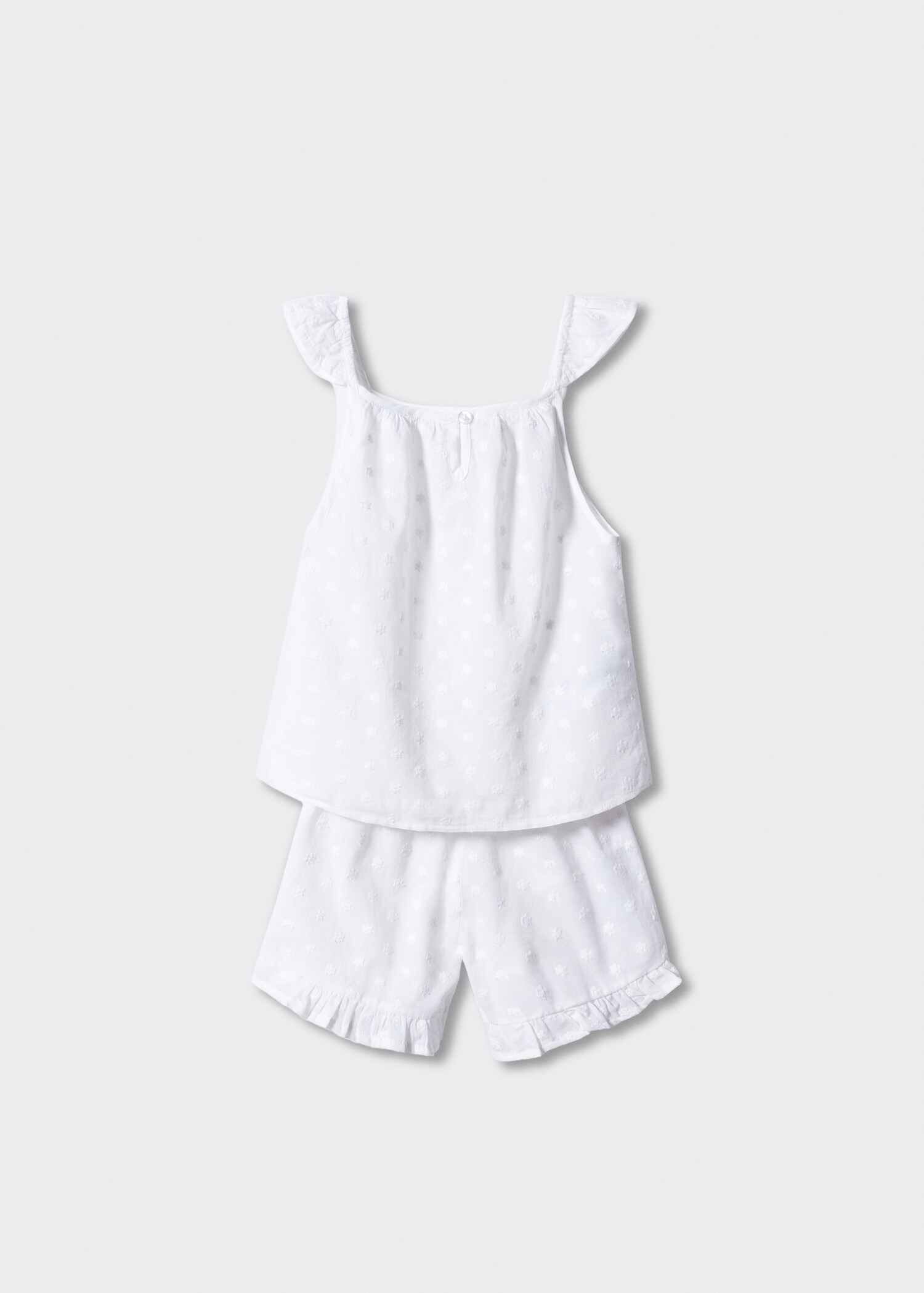 Pijama din bumbac cu flori - Spatele articolului