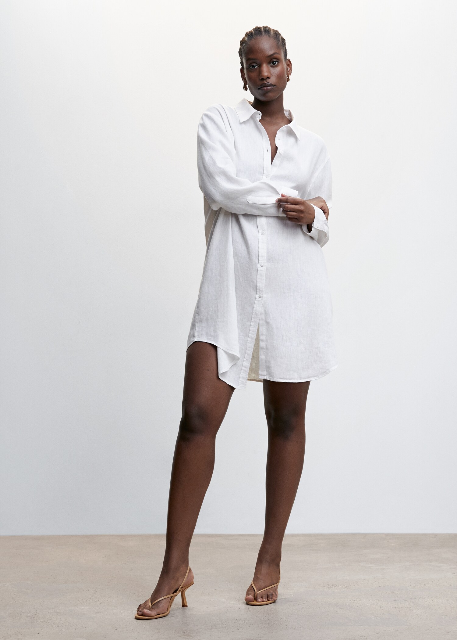 Linen oversized shirt - Details of the article 3