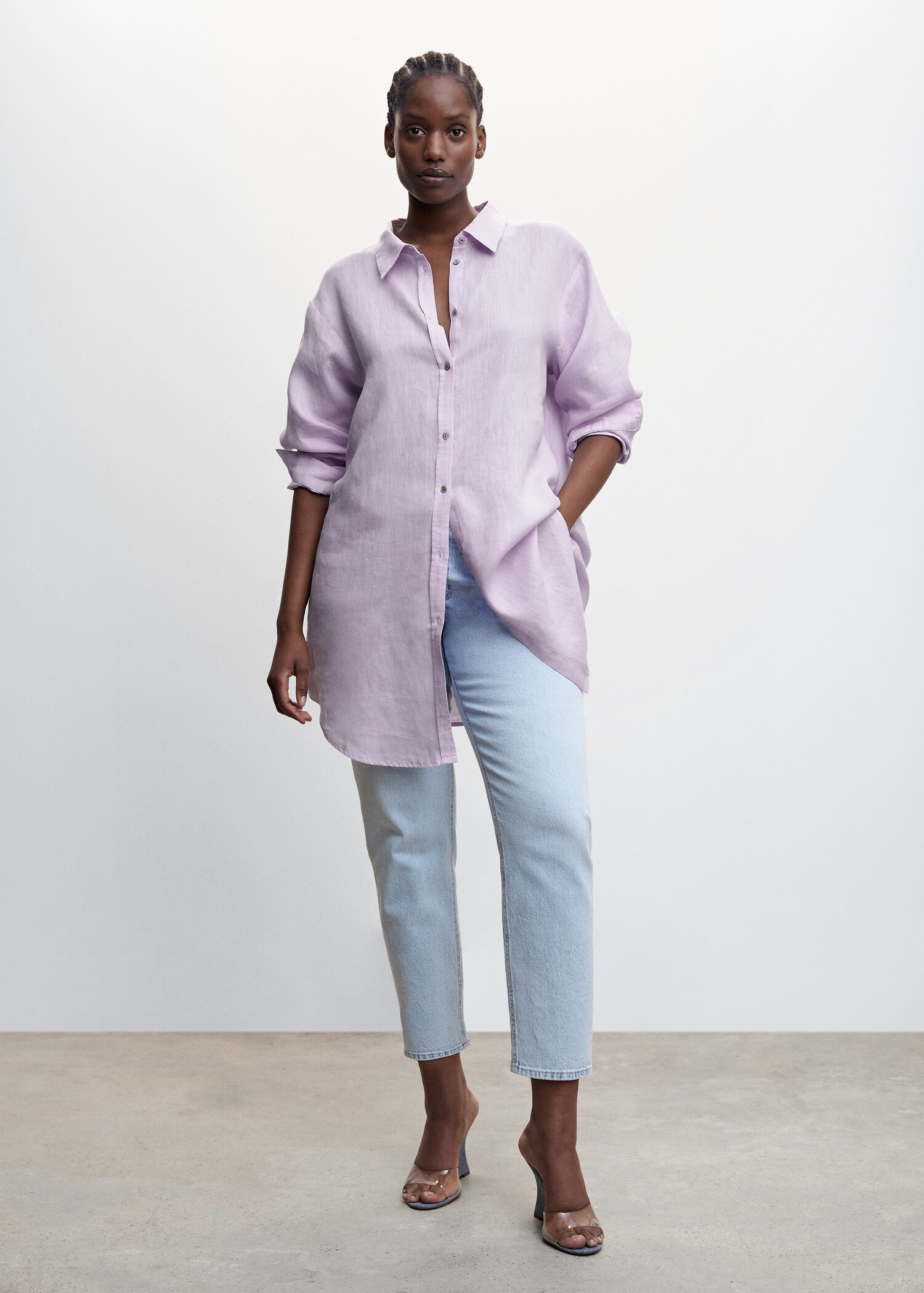 Linen oversized shirt - Details of the article 3