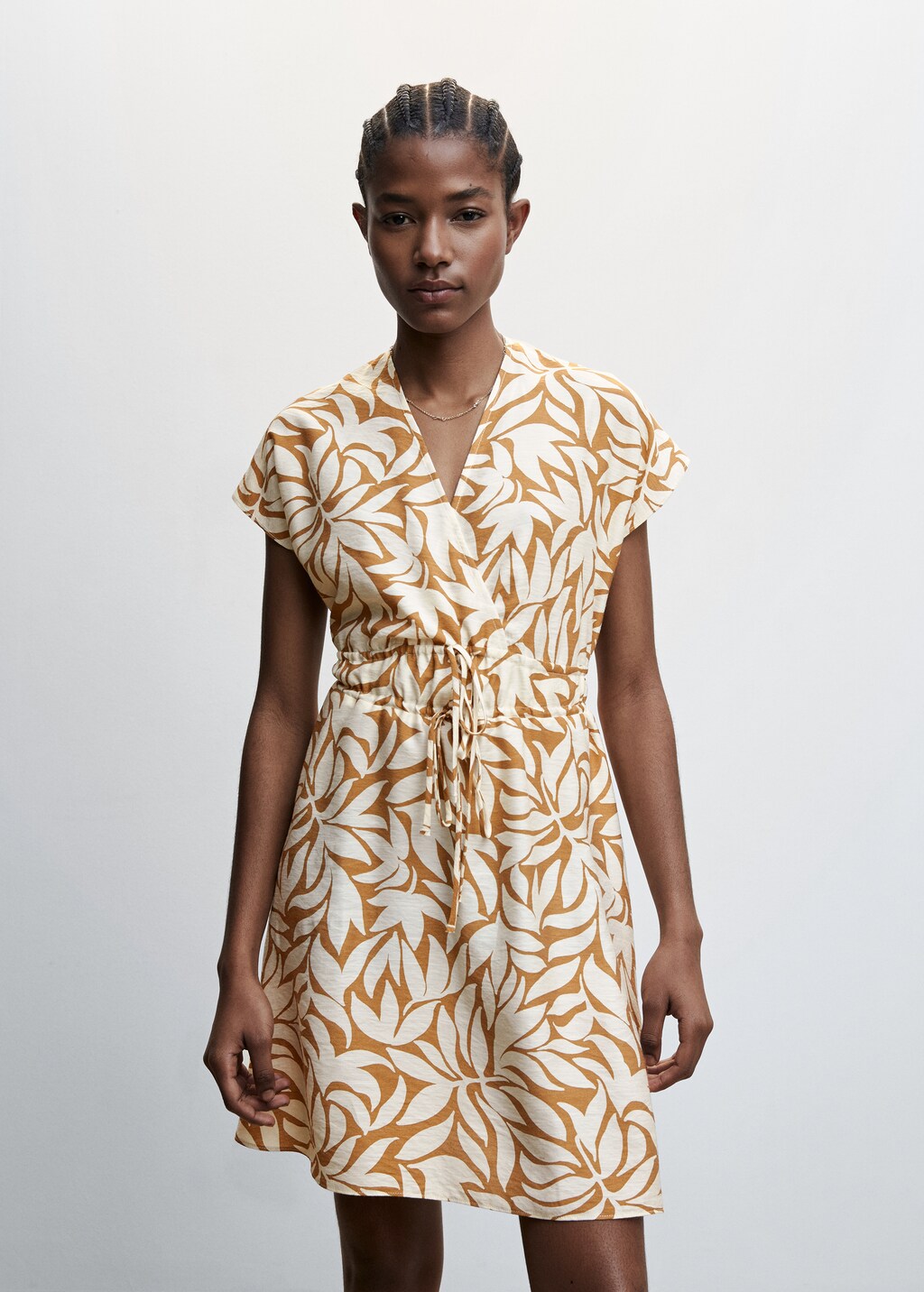 Printed double bow dress