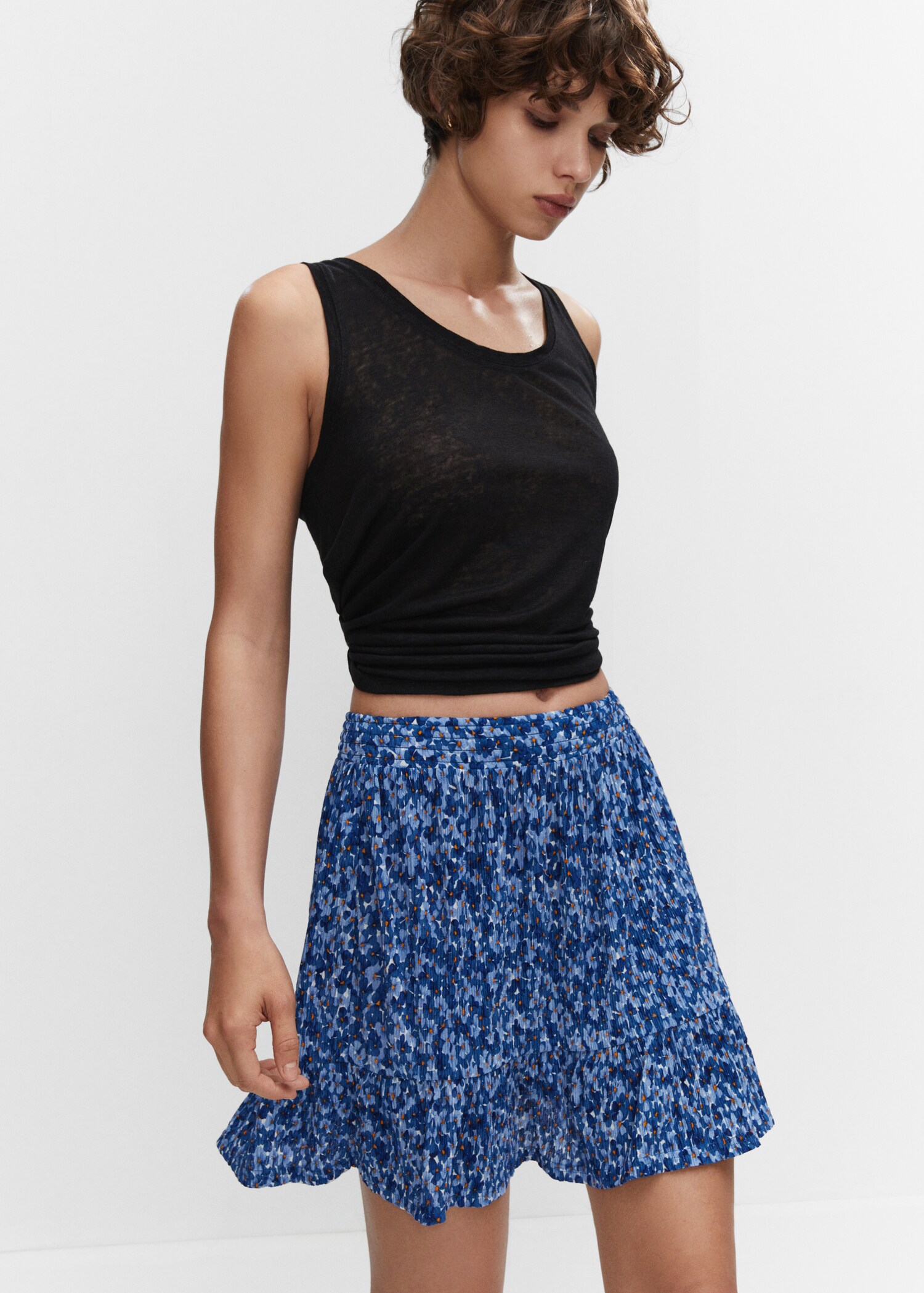 Textured printed skirt - Medium plane