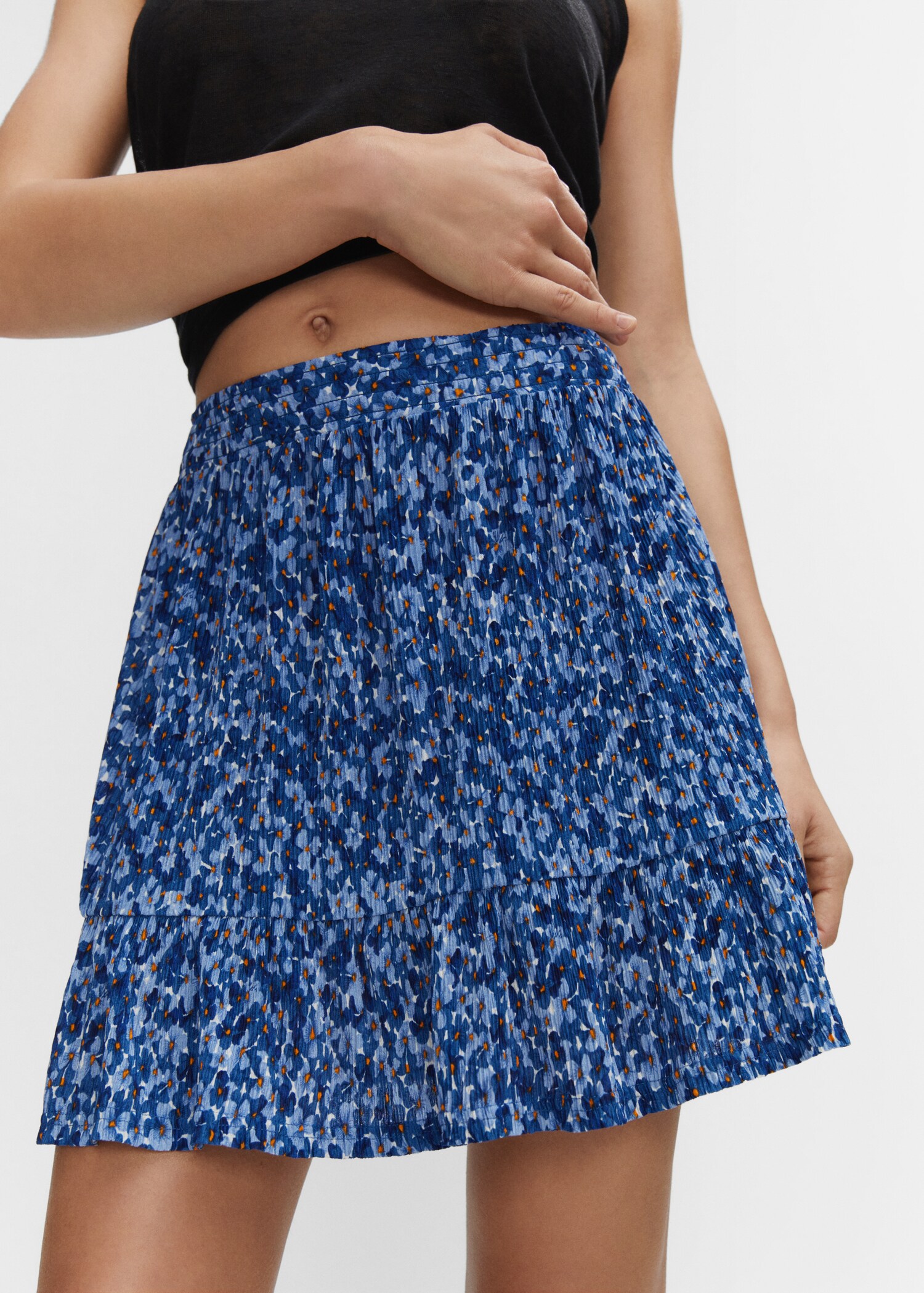 Textured printed skirt - Details of the article 1