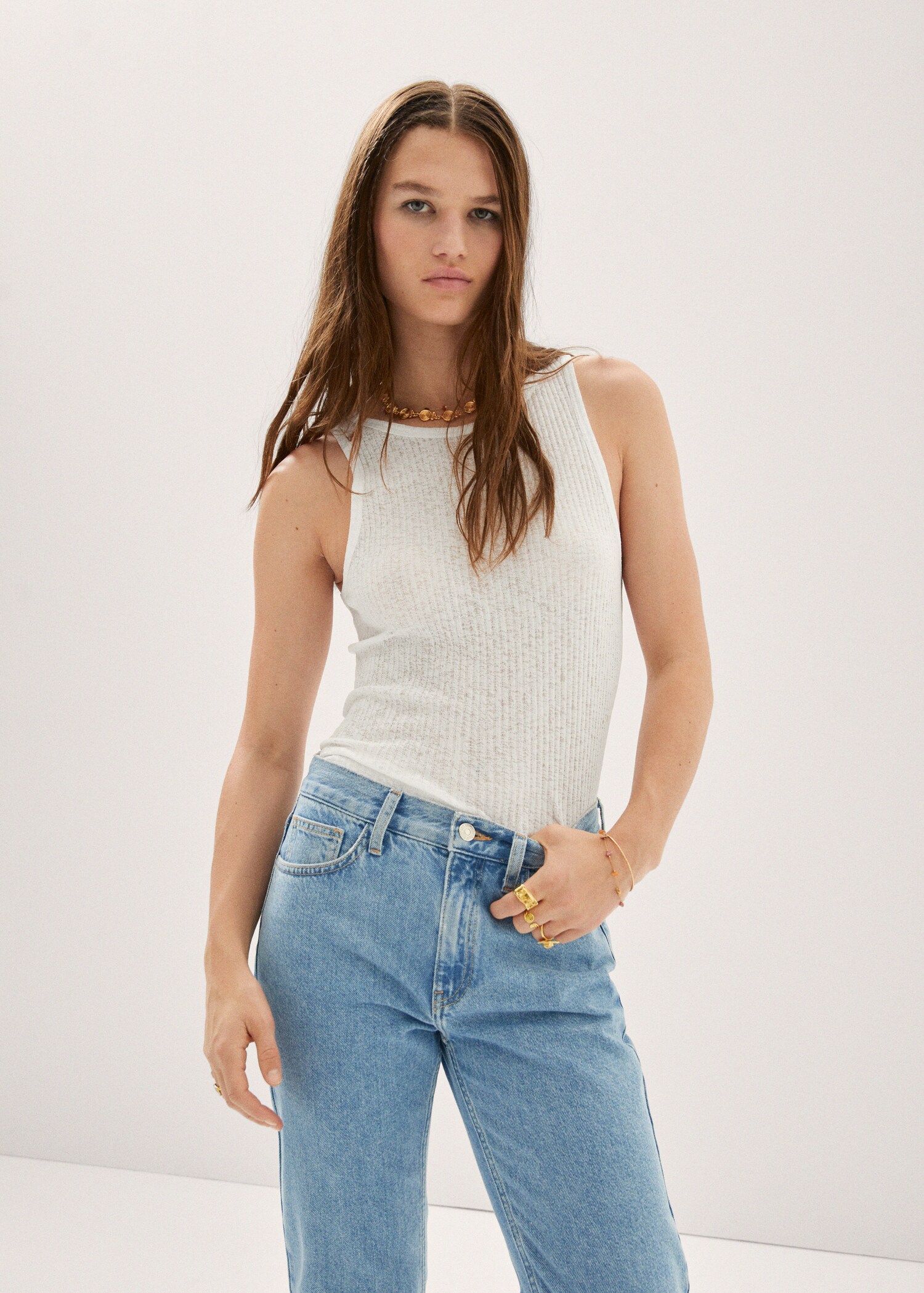 Ribbed strap top - Medium plane