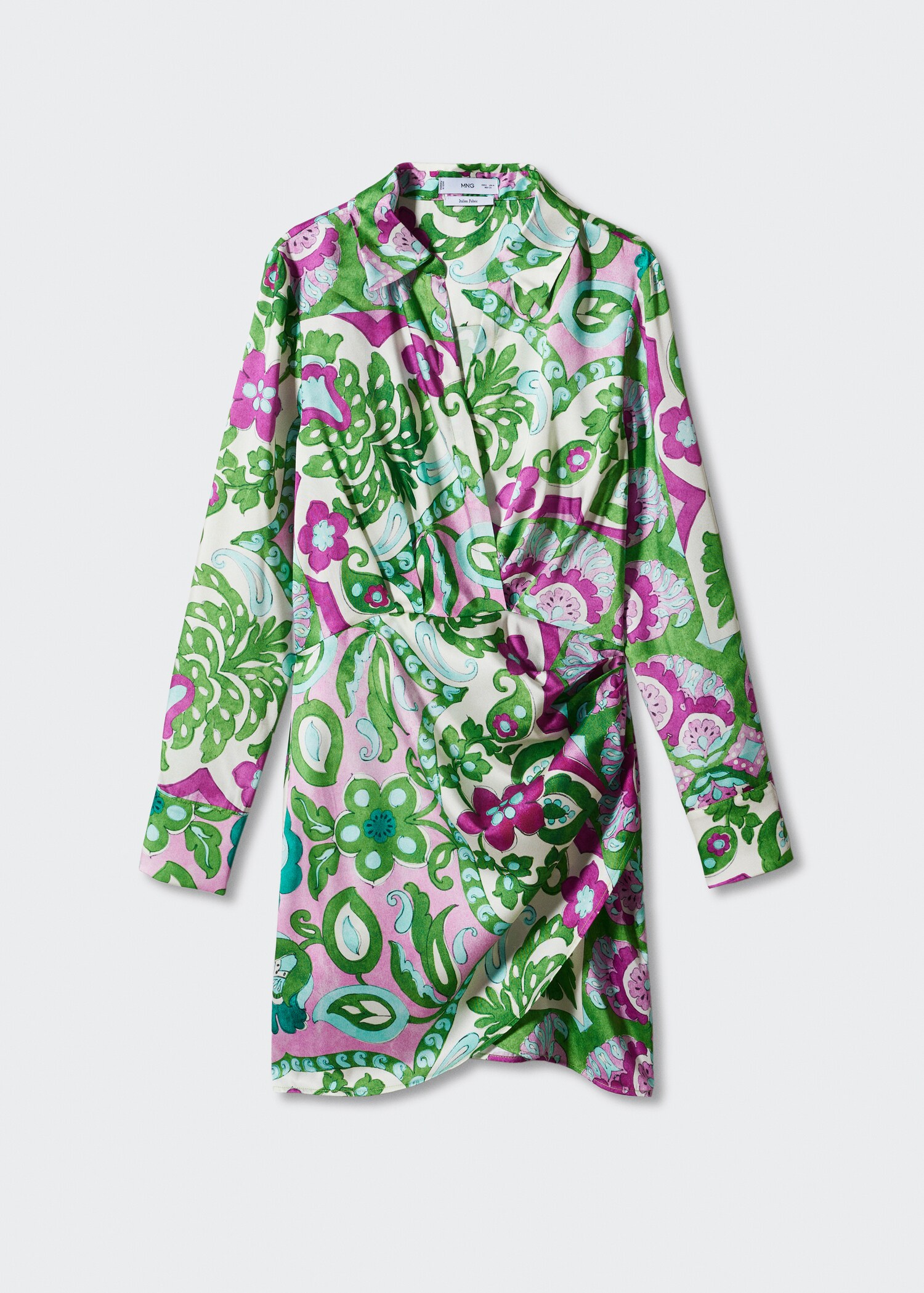 Vestido satinado cruzado - Artículo sin modelo
