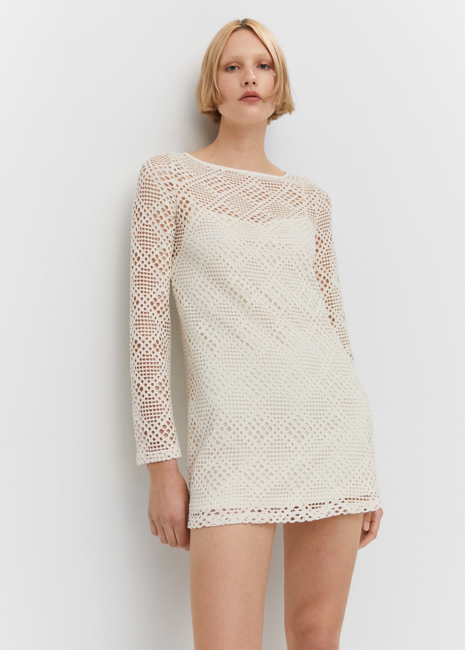 Geometric-pattern openwork dress - Details of the article 2