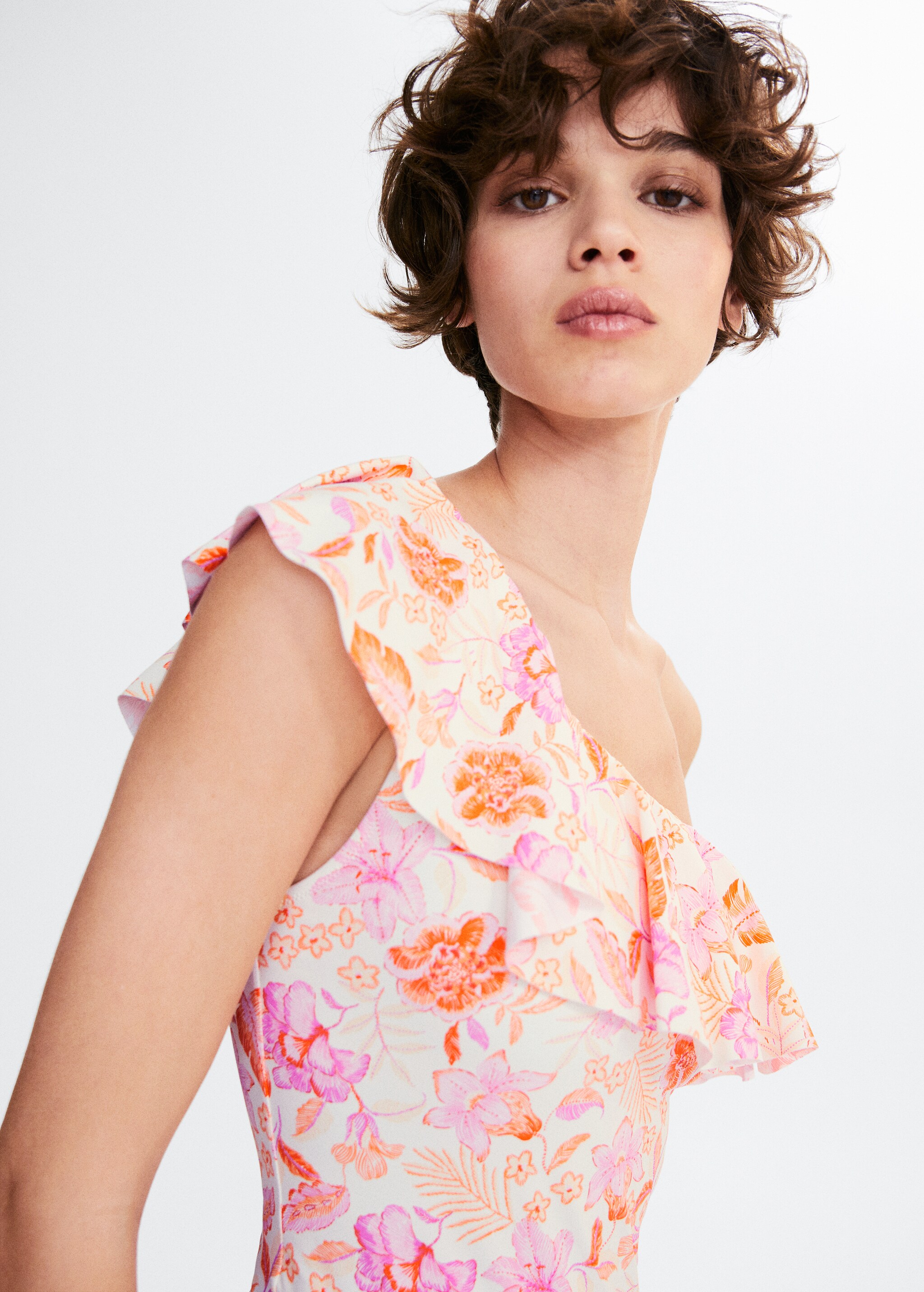 Ruffled floral print swimsuit - Details of the article 6