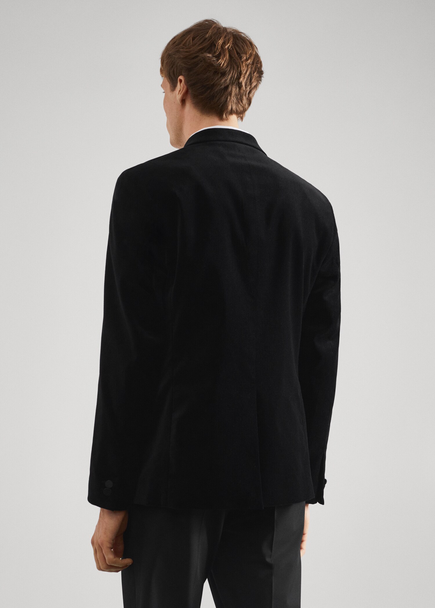 Пиджак slim fit из бархата - Обратная сторона изделия