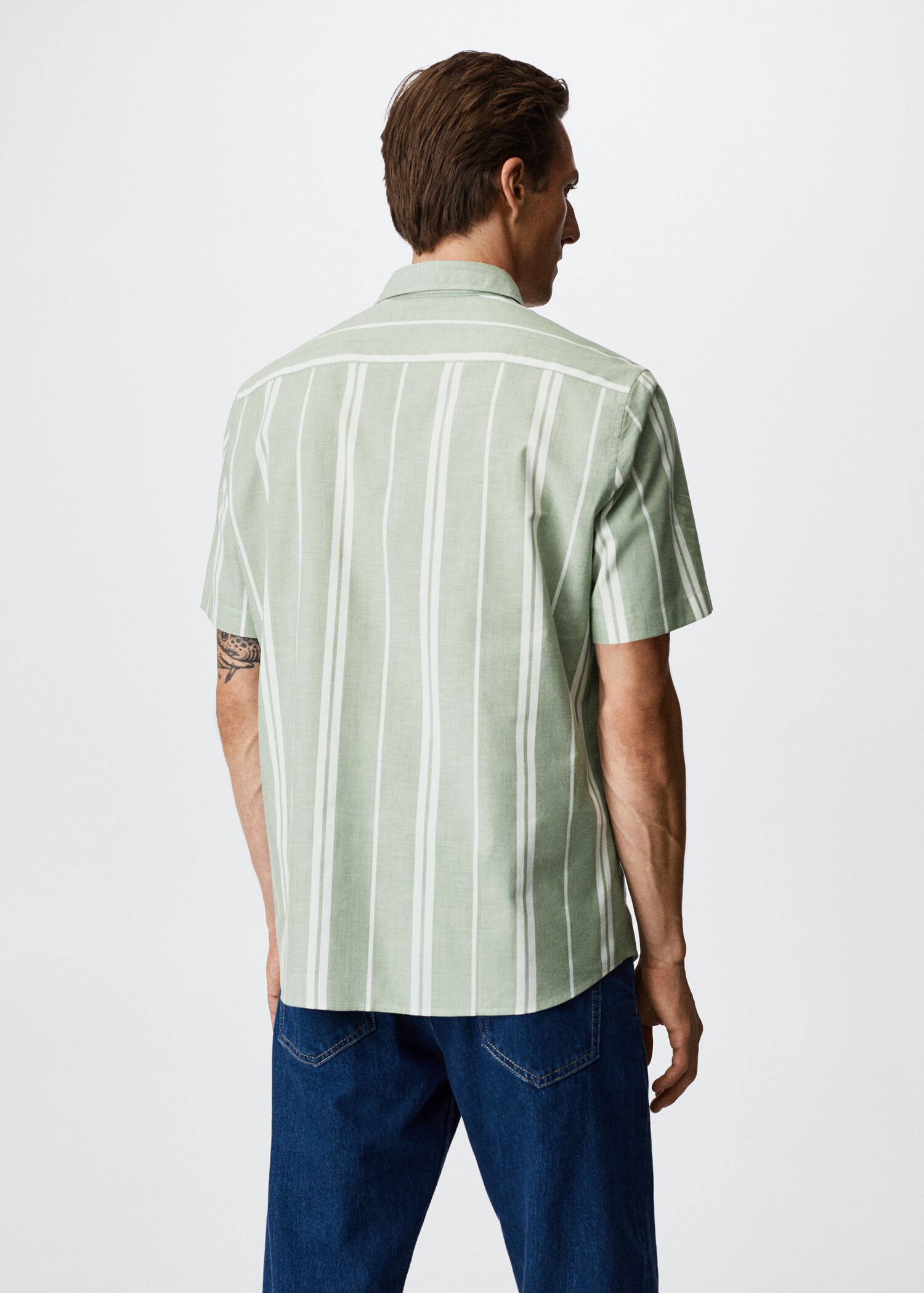 Striped cotton shirt - Reverse of the article