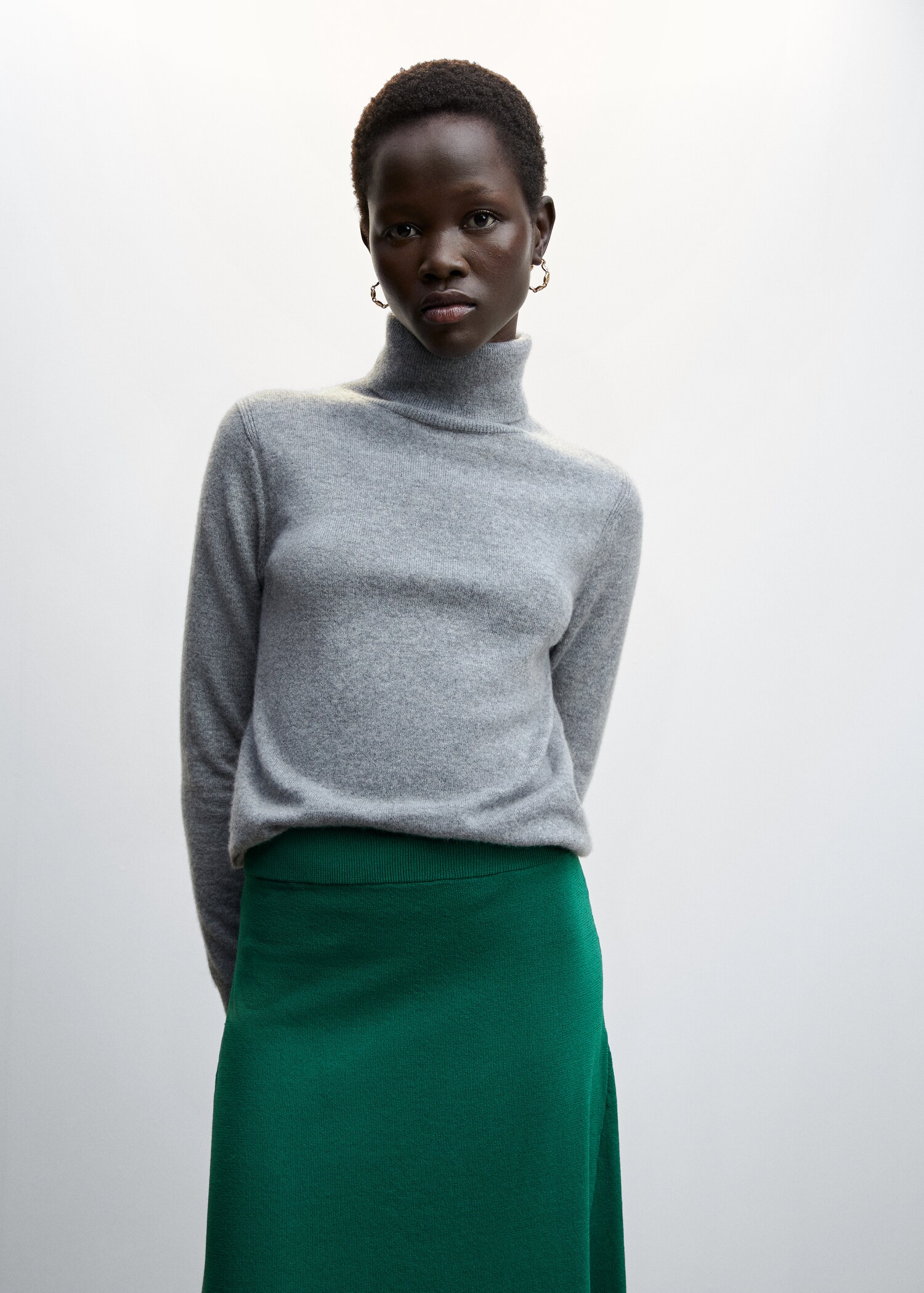 Ribbed midi skirt - Details of the article 1
