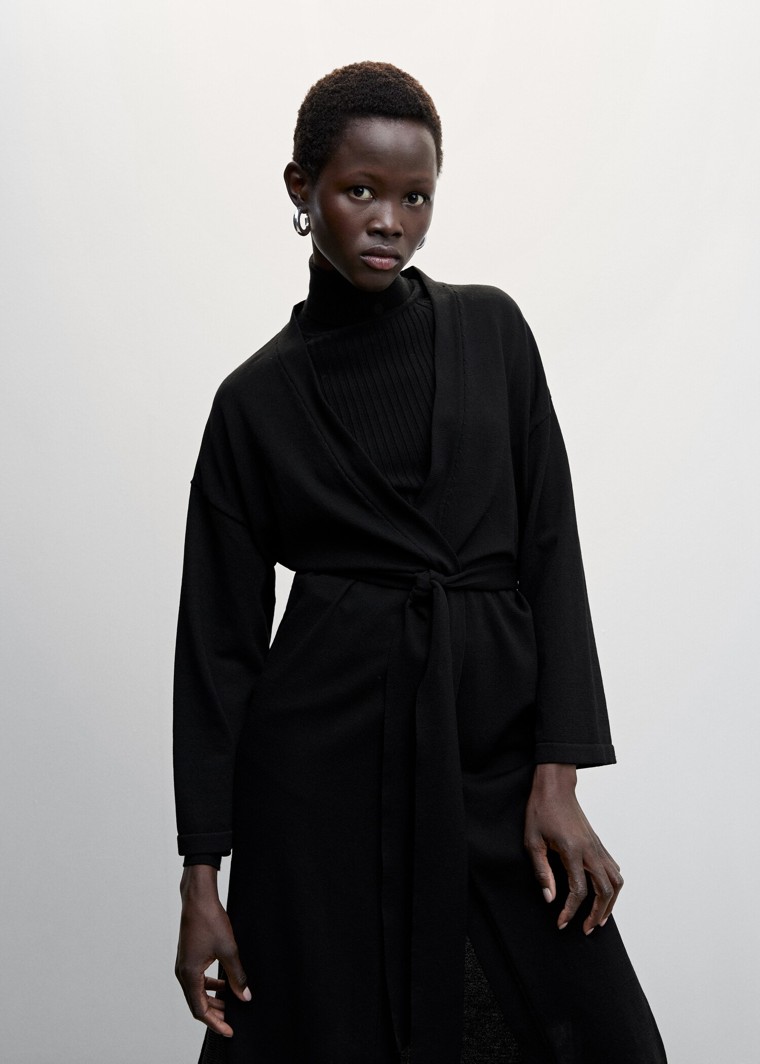 Bow long cardigan - Medium plane