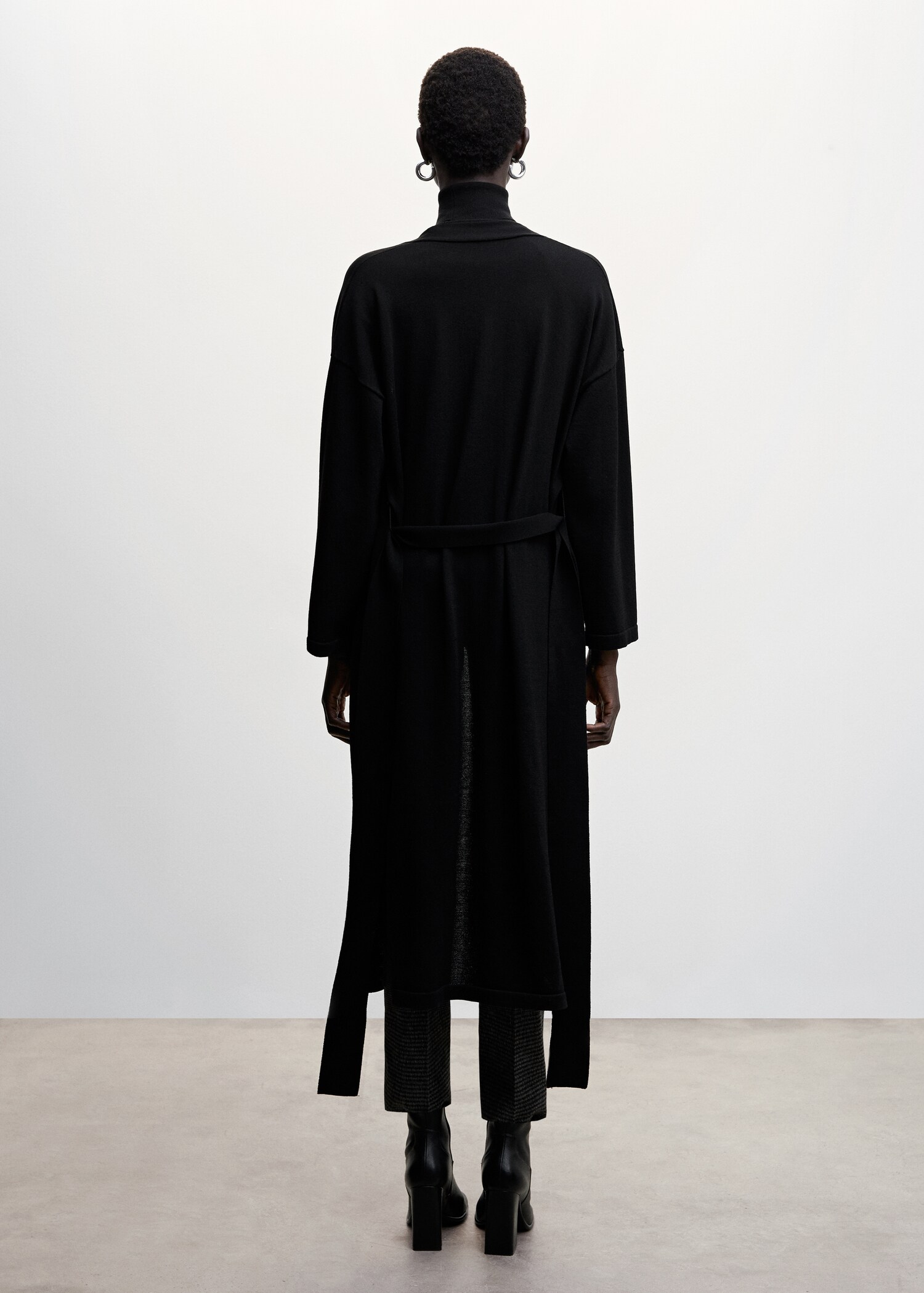 Bow long cardigan - Reverse of the article