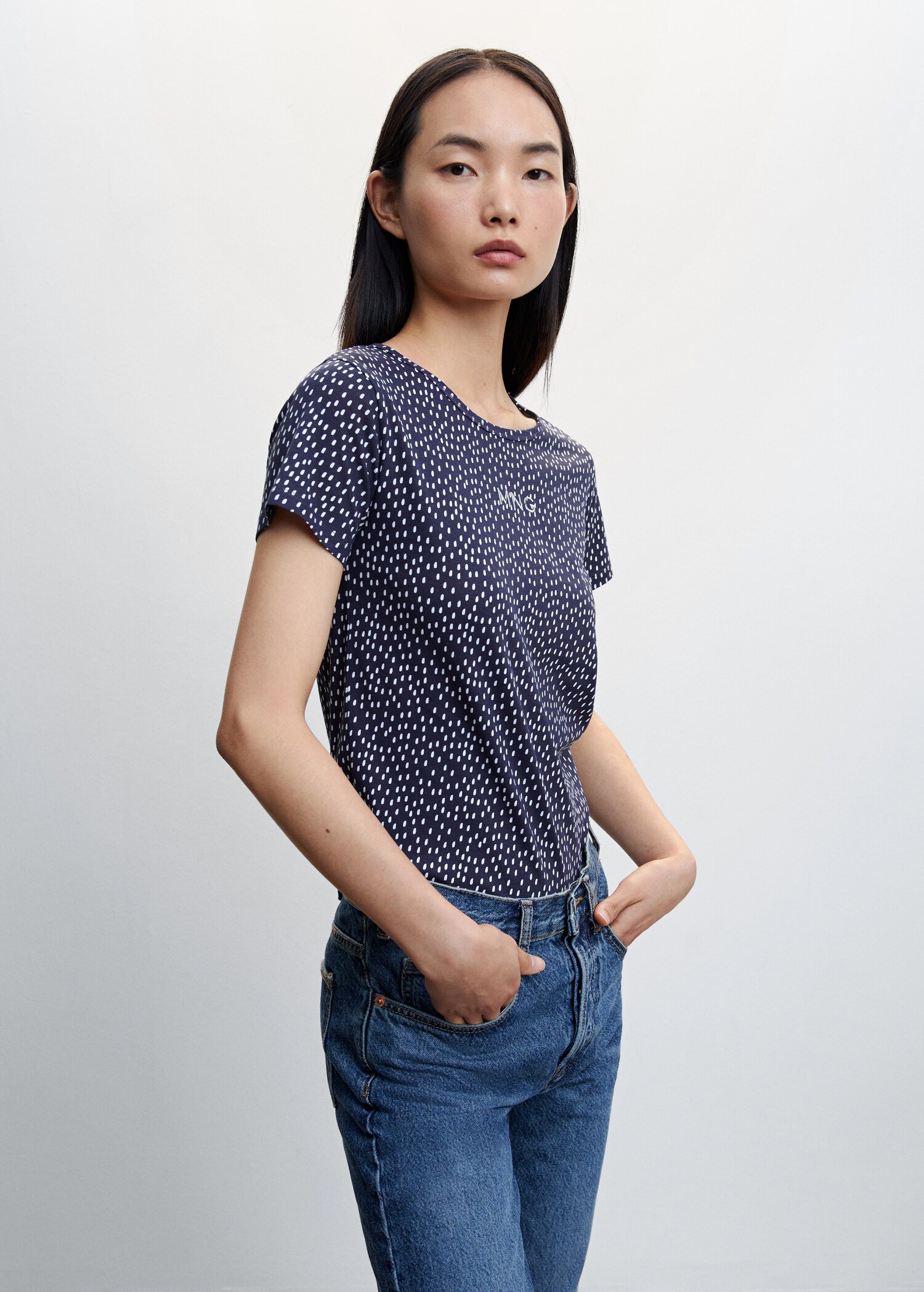 เสื้อยืดผ้าฝ้ายผสมพิมพ์ลาย - เครื่องบินขนาดกลาง