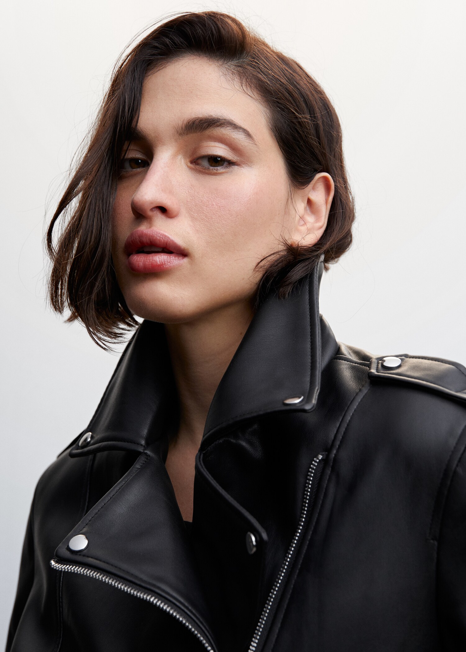 Faux-leather biker jacket - Details of the article 4