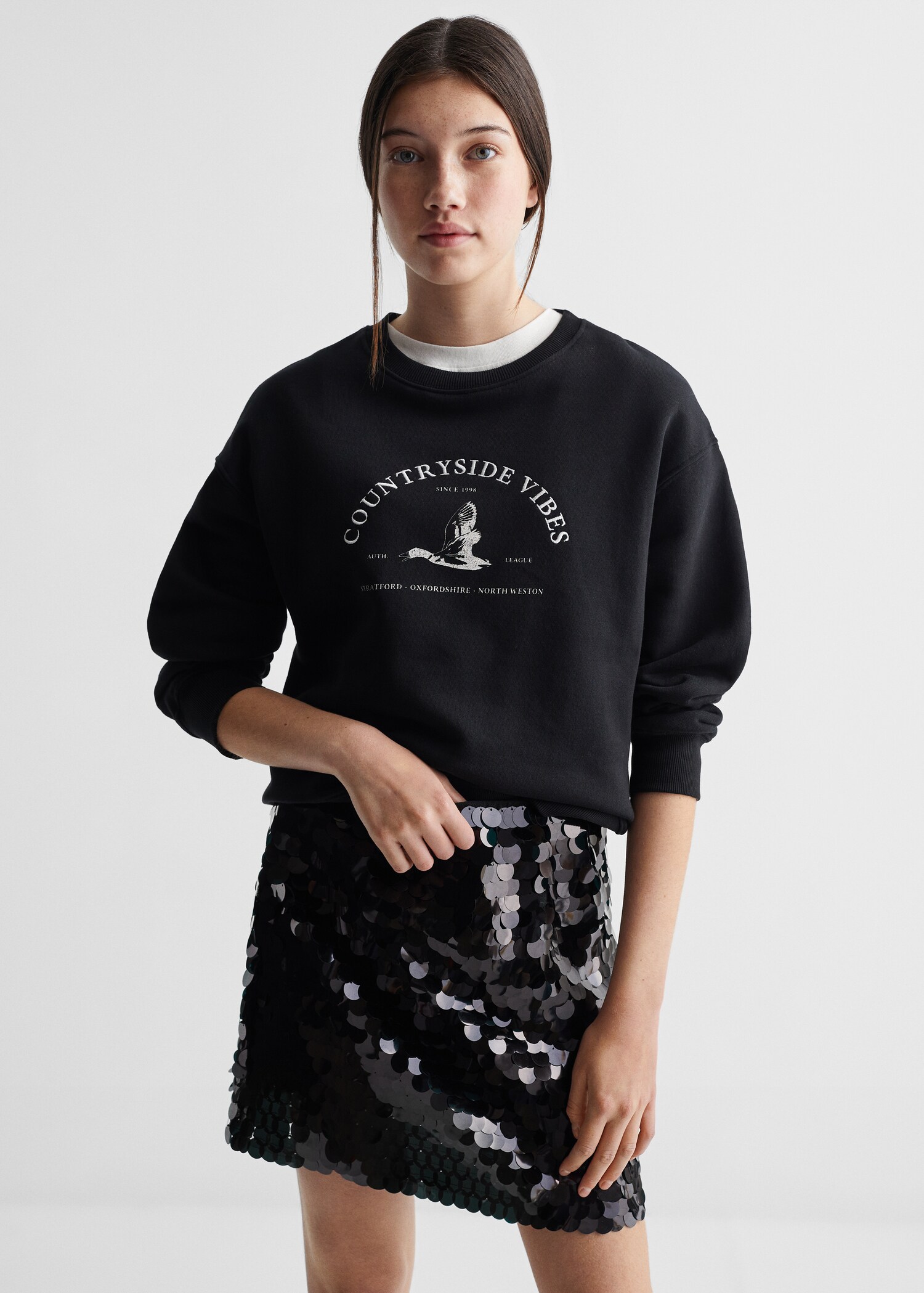 Jupe brillante sequins - Plan moyen